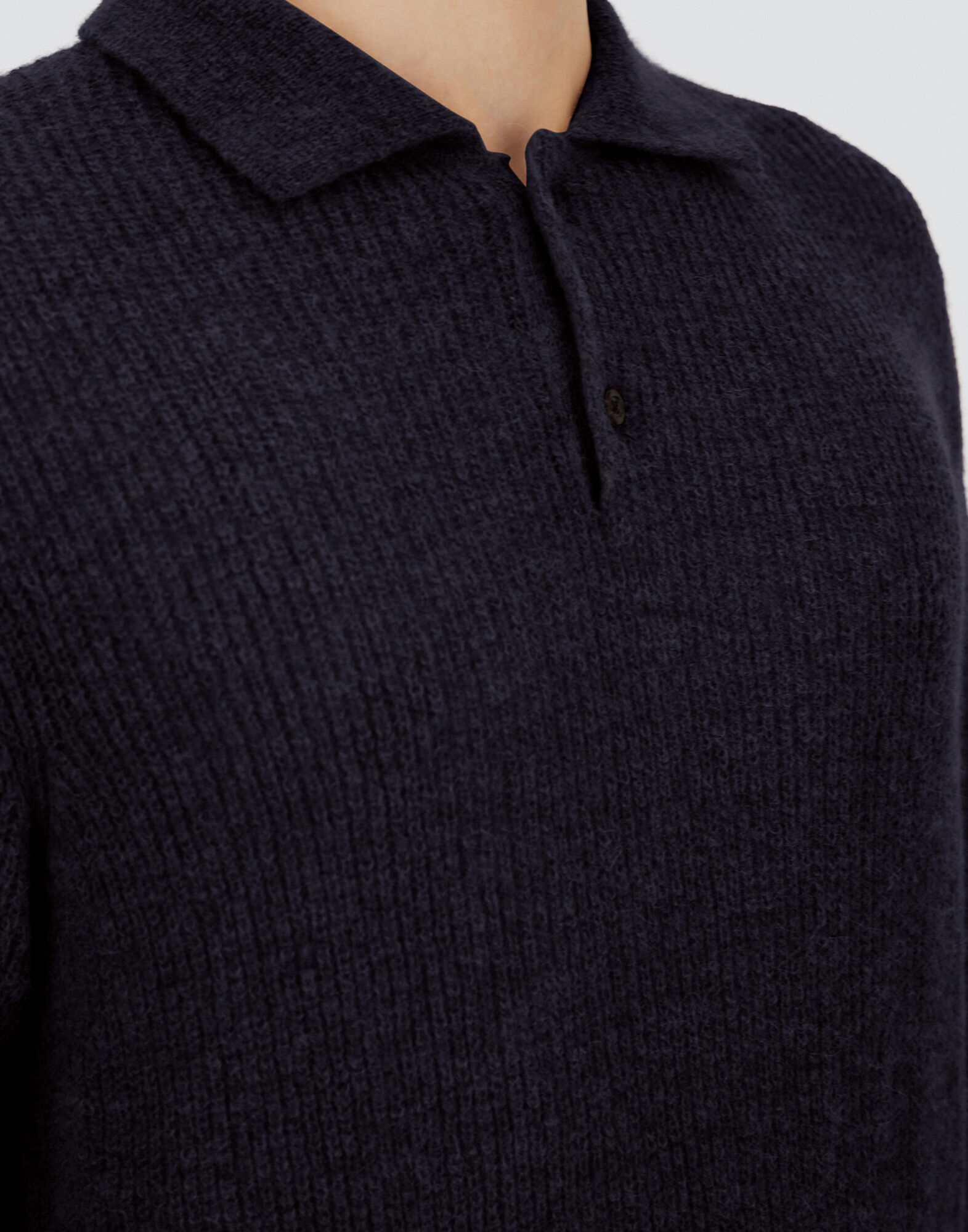 POLO SHIRT IN COB STITCH ALPACA WOOL