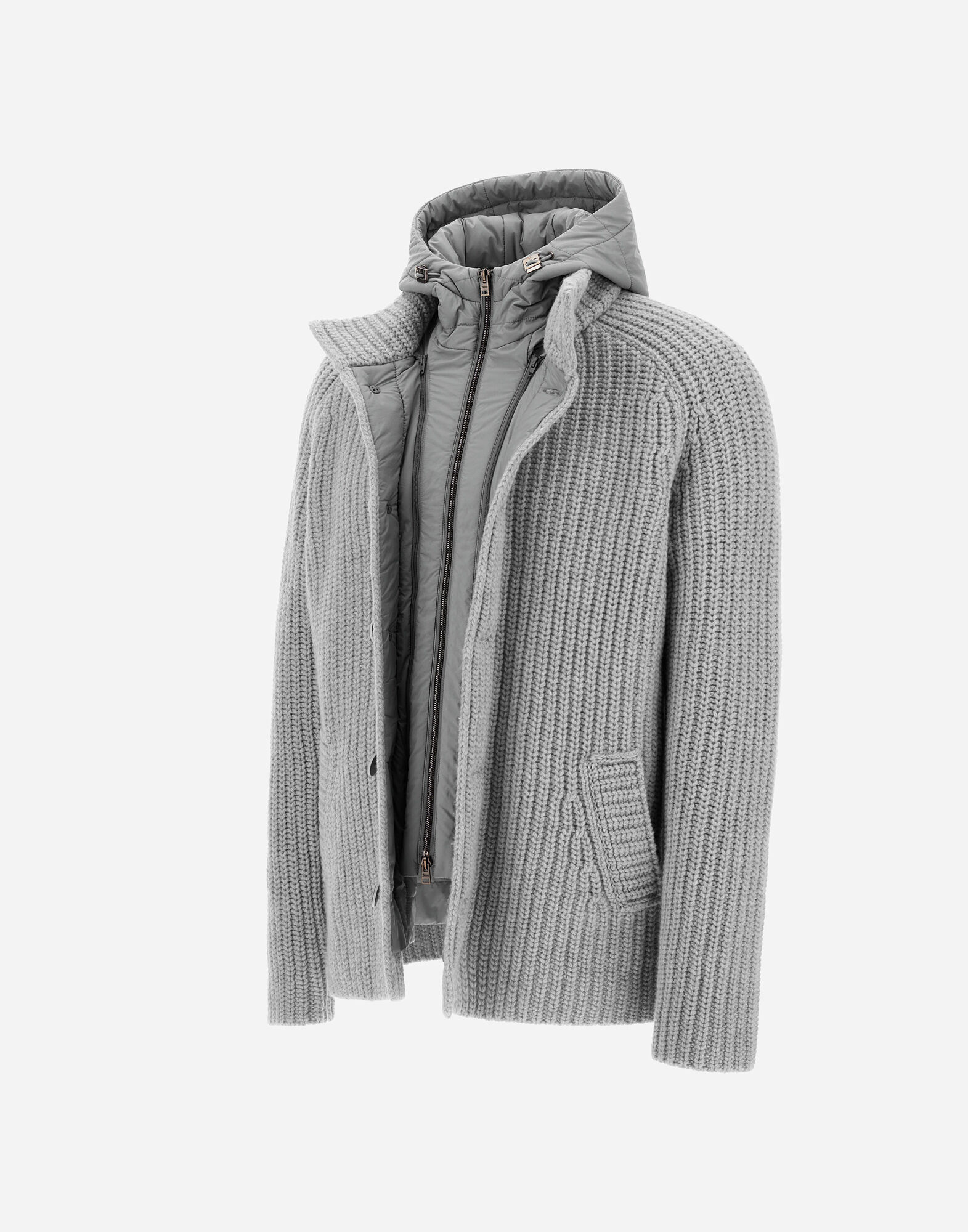 CARDIGAN IN COB STITCH WOOL