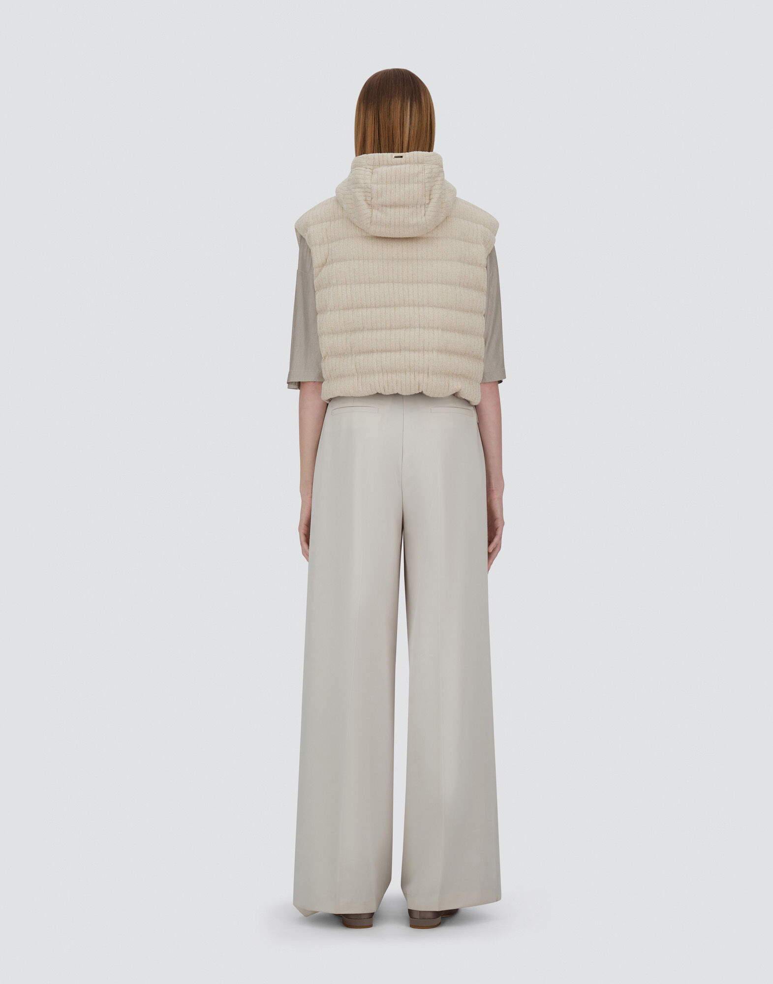 VEST IN SHINY RIBBED KNIT
