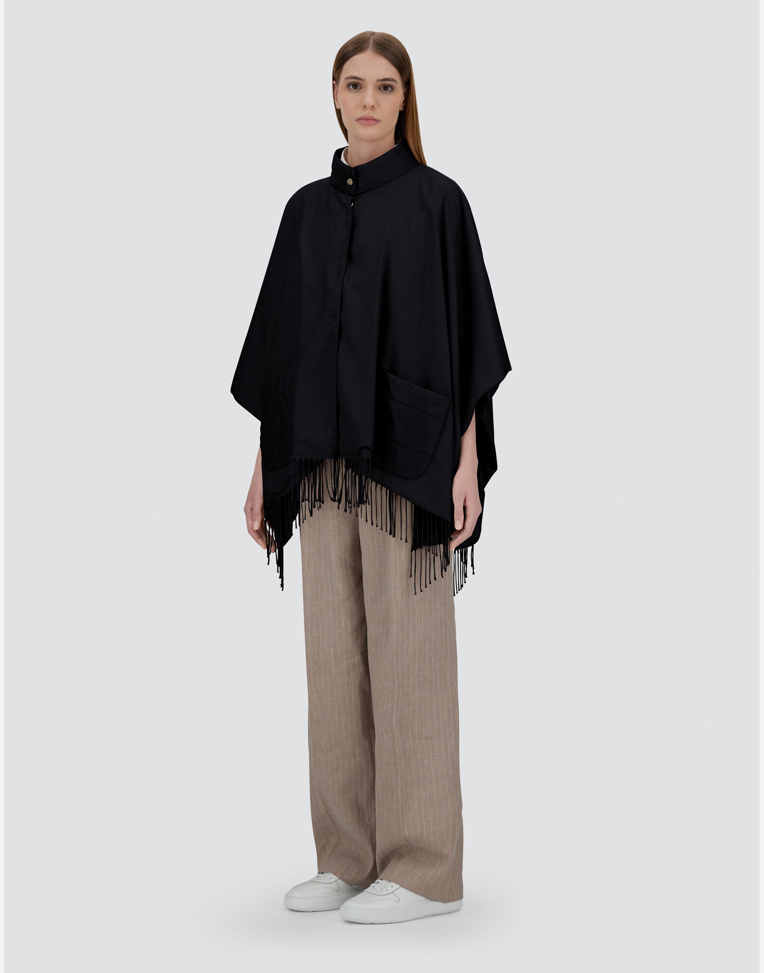 PONCHO IN SUMMER SILK AND NYLON ULTRALIGHT
