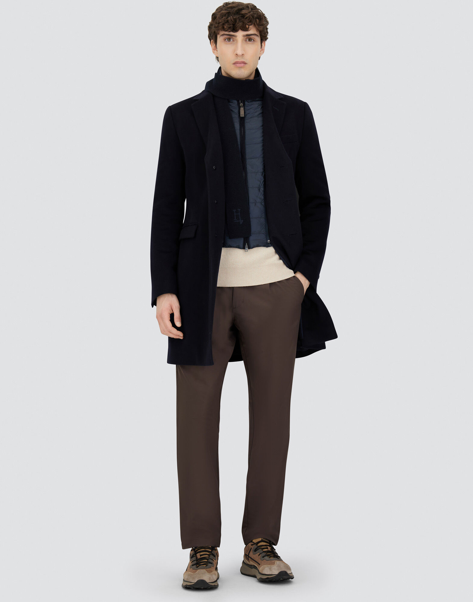 COAT IN PURE CASHMERE AND LINEN VELVET