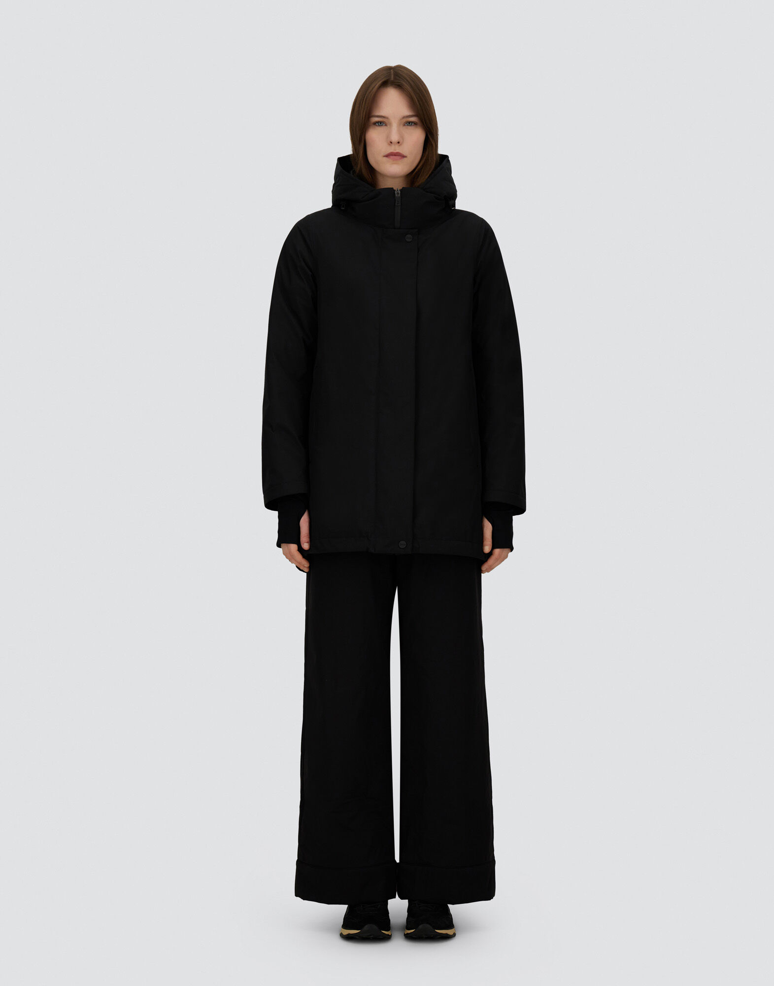 HOODED A-SHAPE JACKET IN 2-LAYER WINDSTOPPER