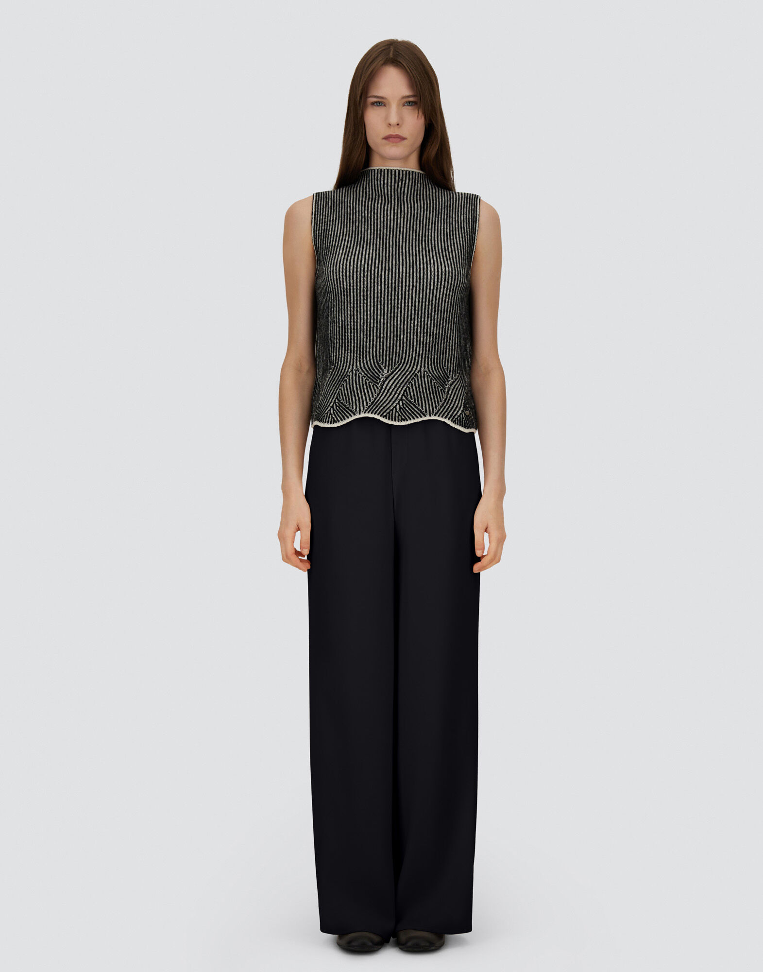 VEST IN TWO-TONE VANIS WOOL