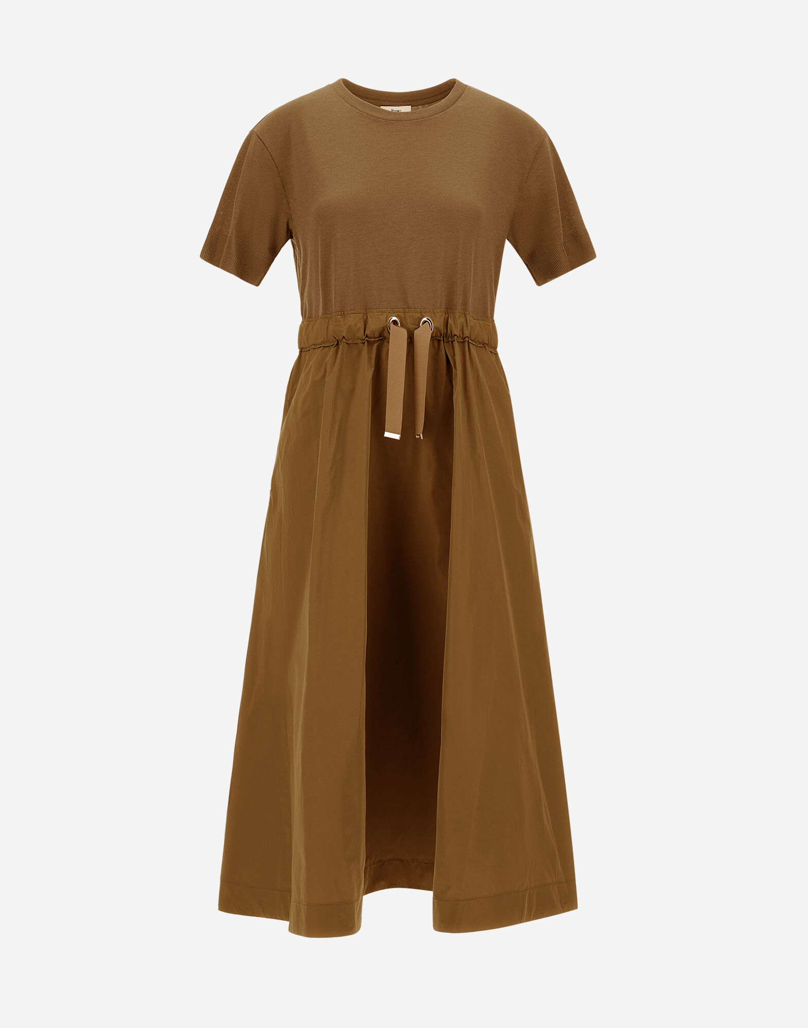 DRESS IN GLAM KNIT EFFECT AND TECHNO TAFFETA
