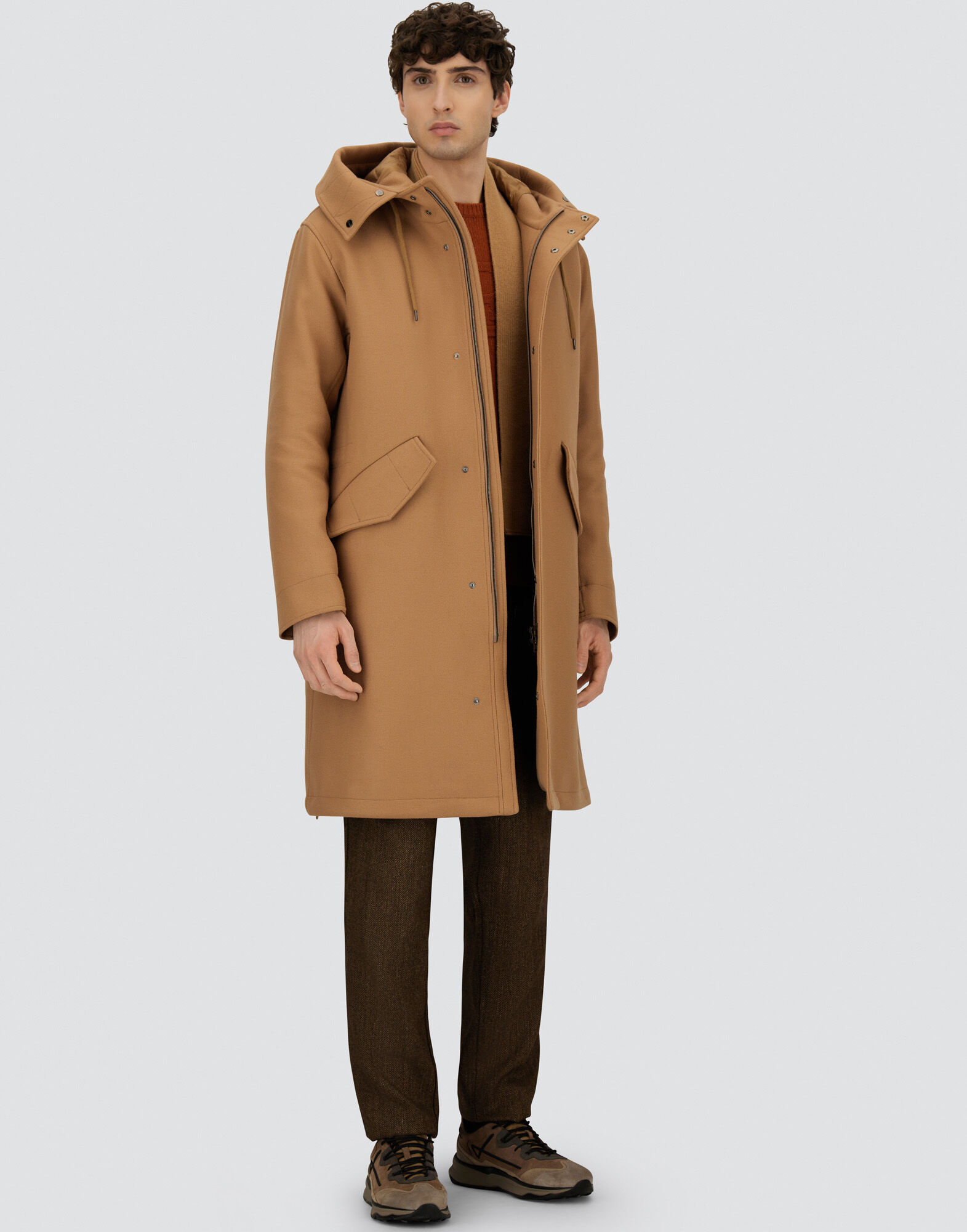 LONG PARKA IN EASY WOOL