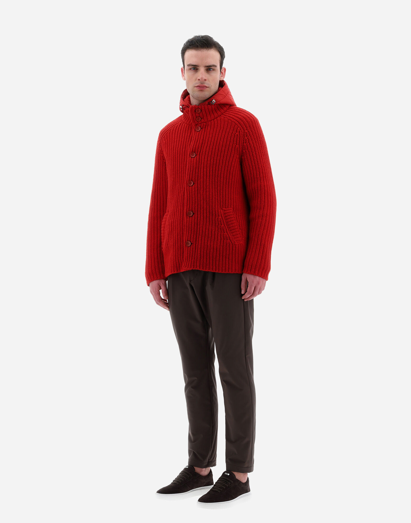 CARDIGAN IN COB STITCH WOOL