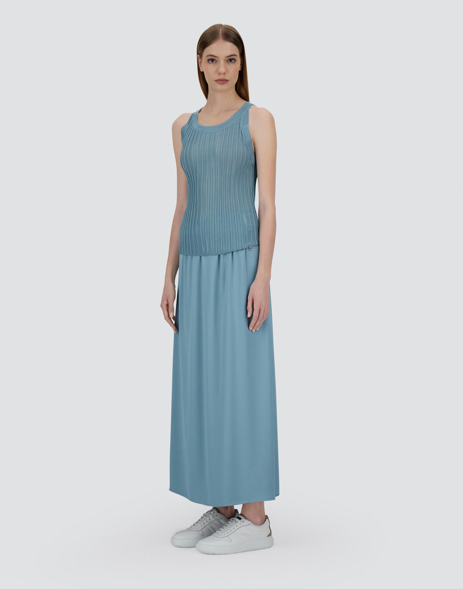 TANK?TOP IN SHINY VISCOSE RIB