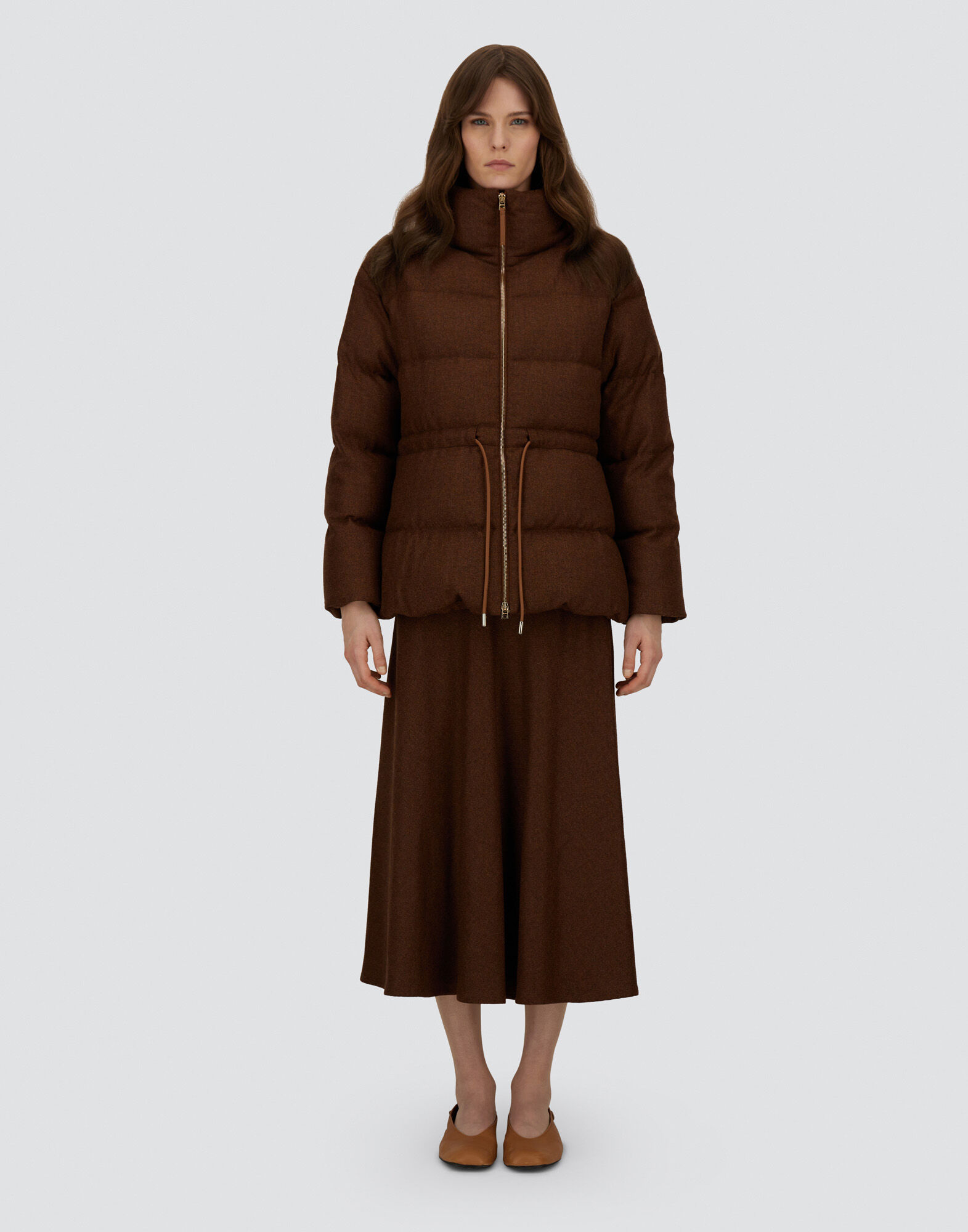 SHORT PARKA IN VIRGIN WOOL TWEED