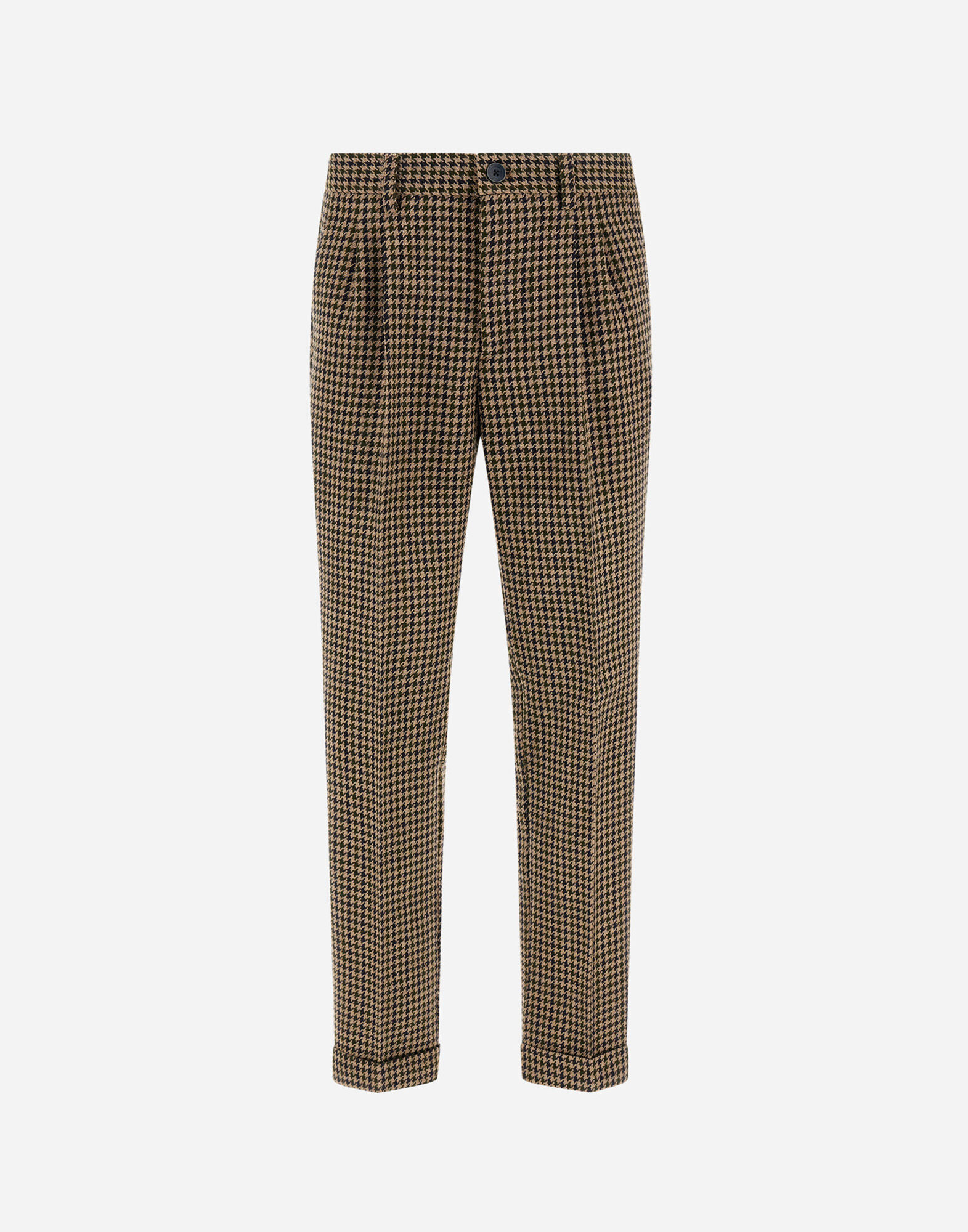 TROUSERS IN HOUNDSTOOTH WOOL AND COTTON