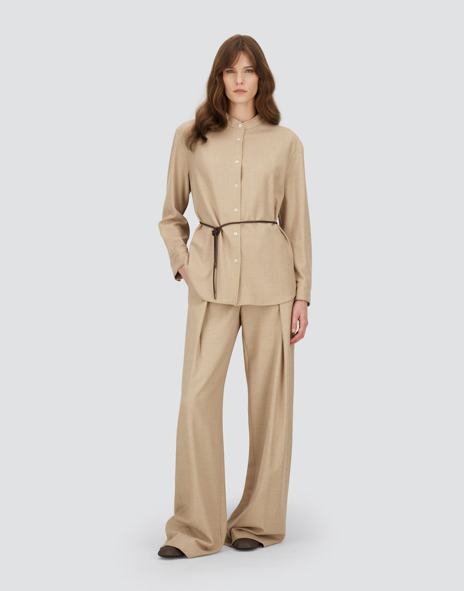 SHIRT IN BI-STRETCH LUREX WOOL