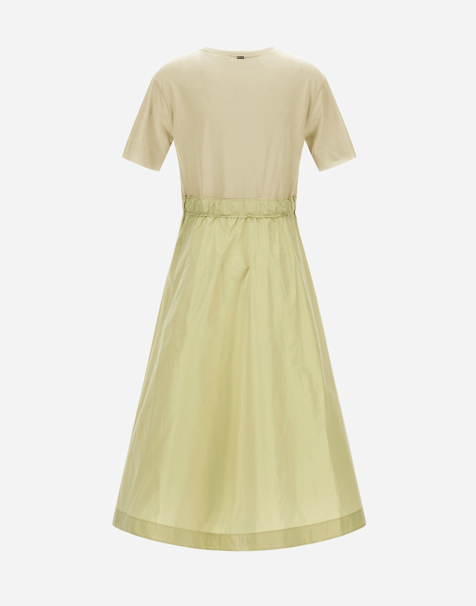 DRESS IN GLAM KNIT EFFECT AND TECHNO TAFFETA