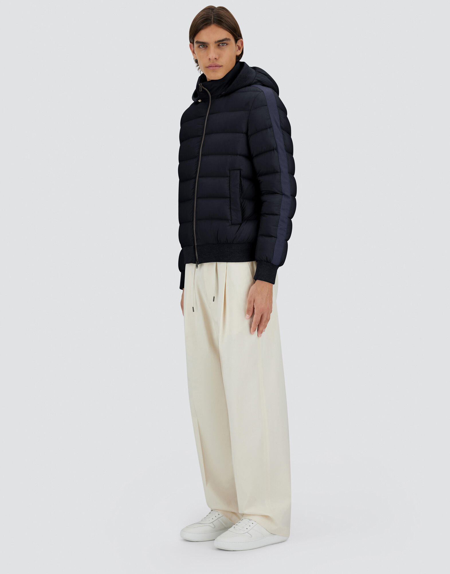 ECOAGE AND SILK CASHMERE BOMBER JACKET