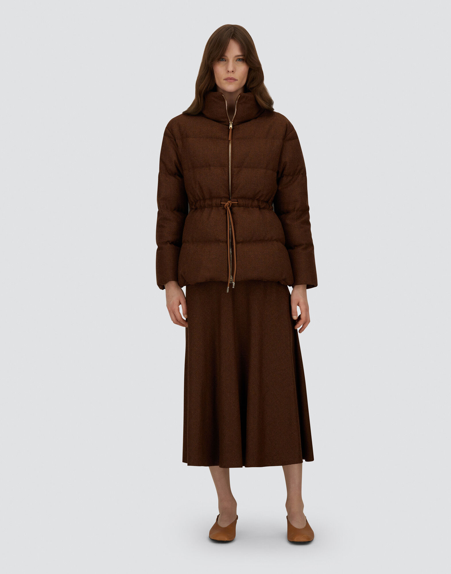 SHORT PARKA IN VIRGIN WOOL TWEED
