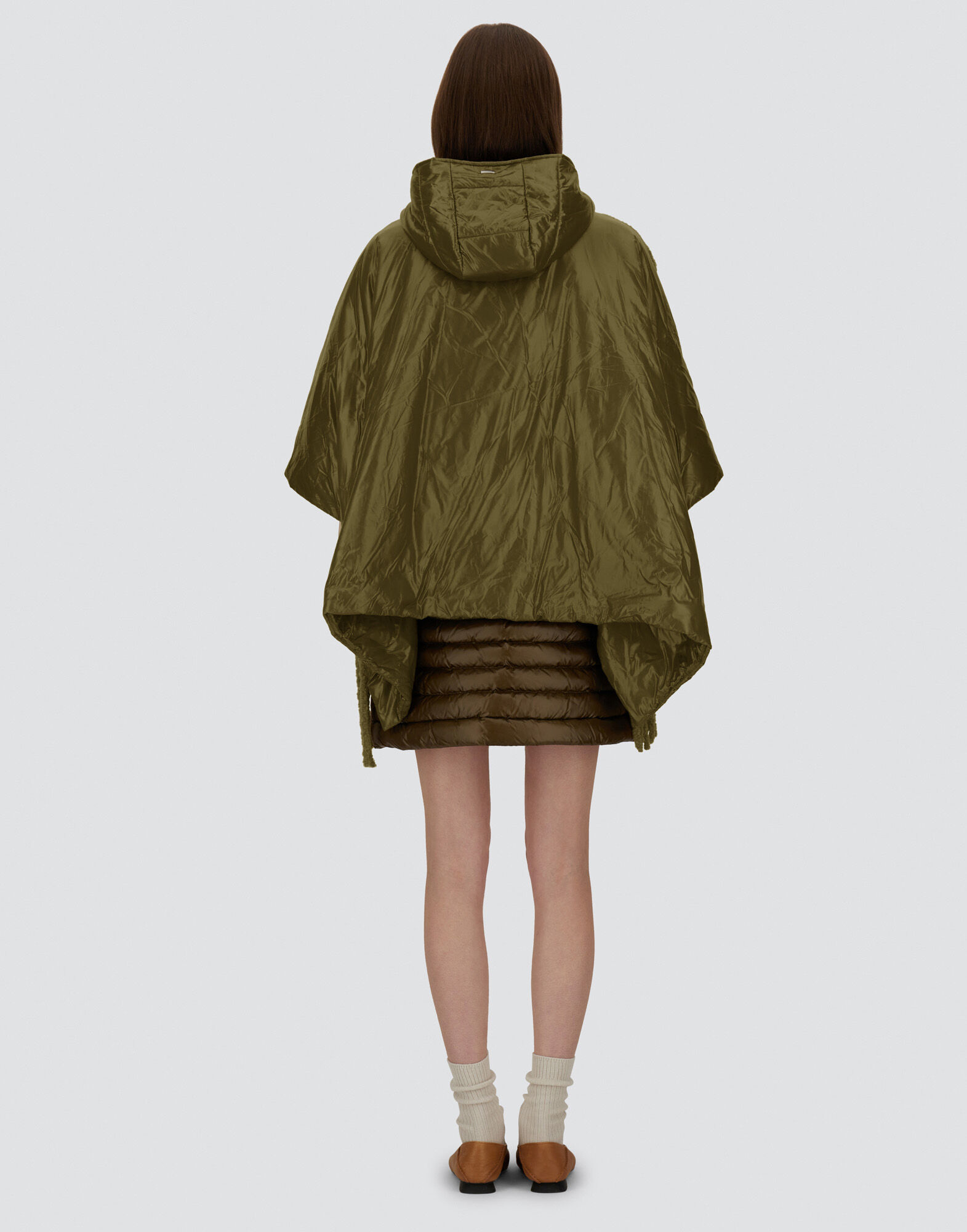 PONCHO IN BOUCL ALPACA WOOL AND NYLON ULTRALIGHT