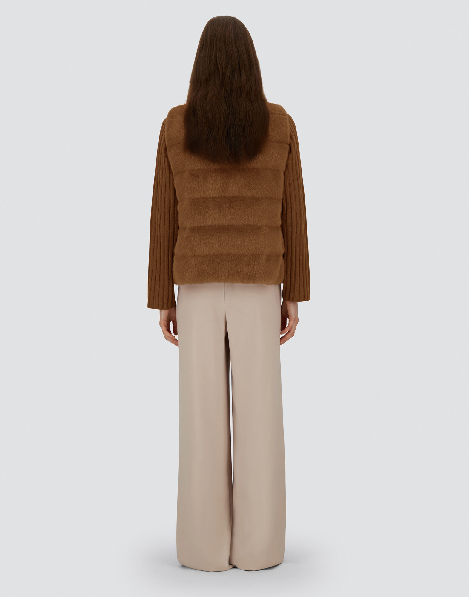 VEST IN LADY ALTERNATIVE FUR AND NYLON ULTRALIGHT