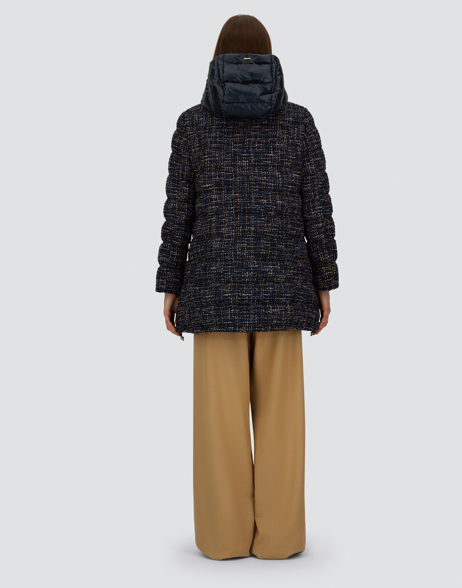 PARKA IN OPERATED TWEED AND NYLON ULTRALIGHT