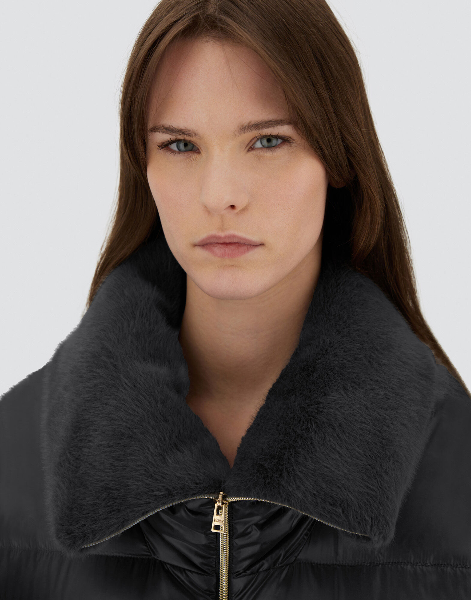 A-SHAPE JACKET IN NYLON ULTRALIGHT AND LADY ALTERNATIVE FUR