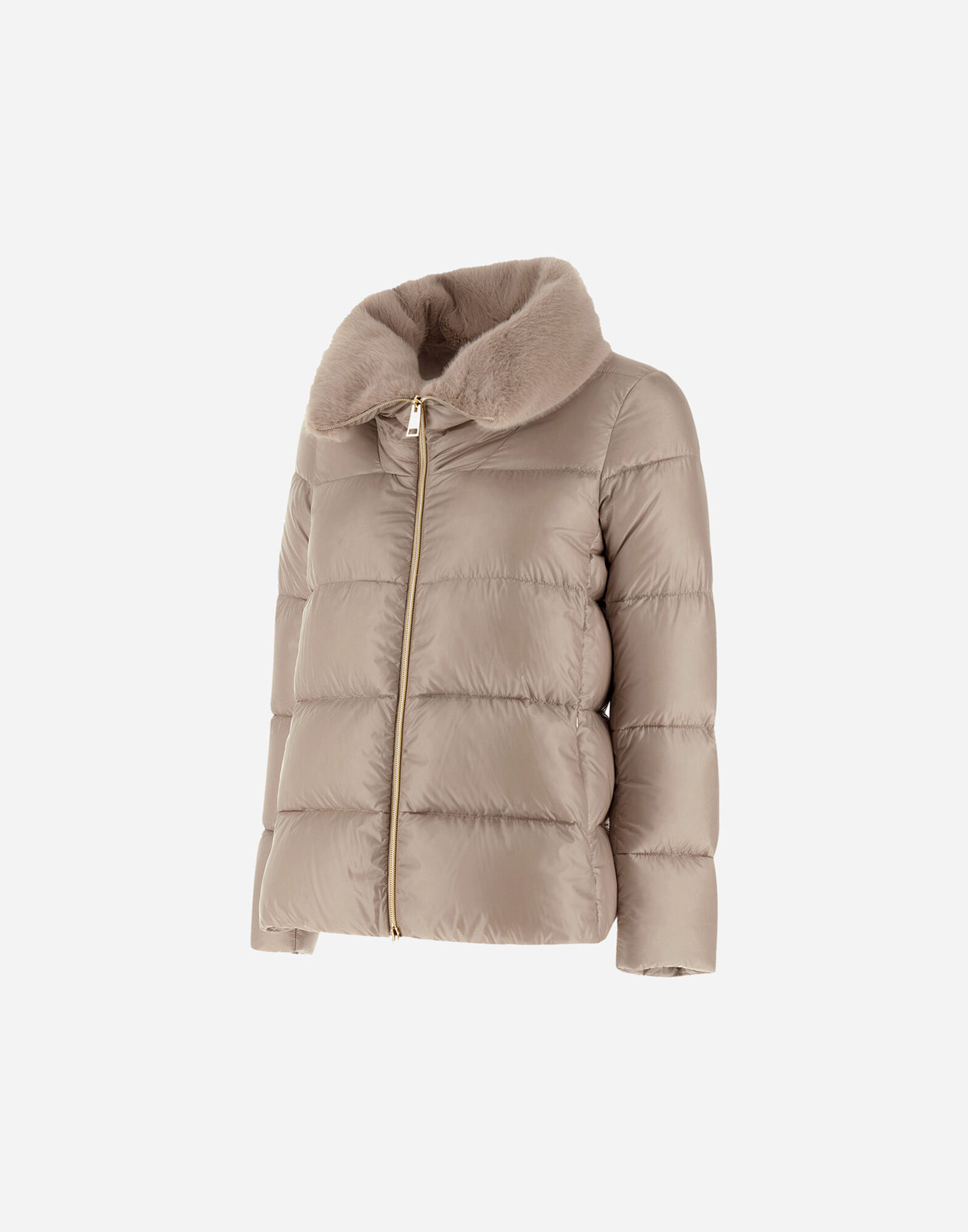 JACKET IN NYLON ULTRALIGHT AND LADY ALTERNATIVE FUR