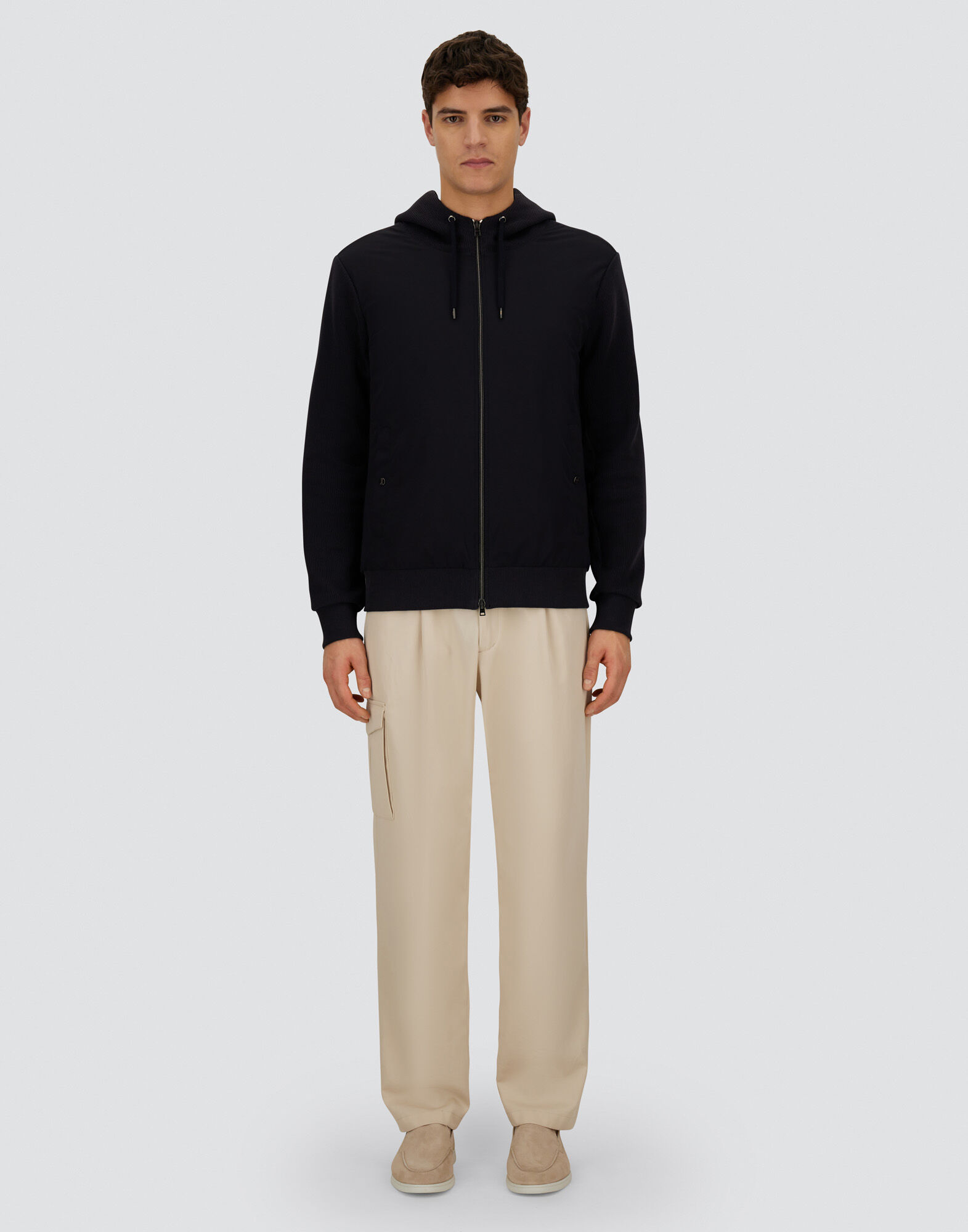 RESORT JACKET IN KNIT EFFECT INTERLOCK AND TRAVEL NYLON PONENTE