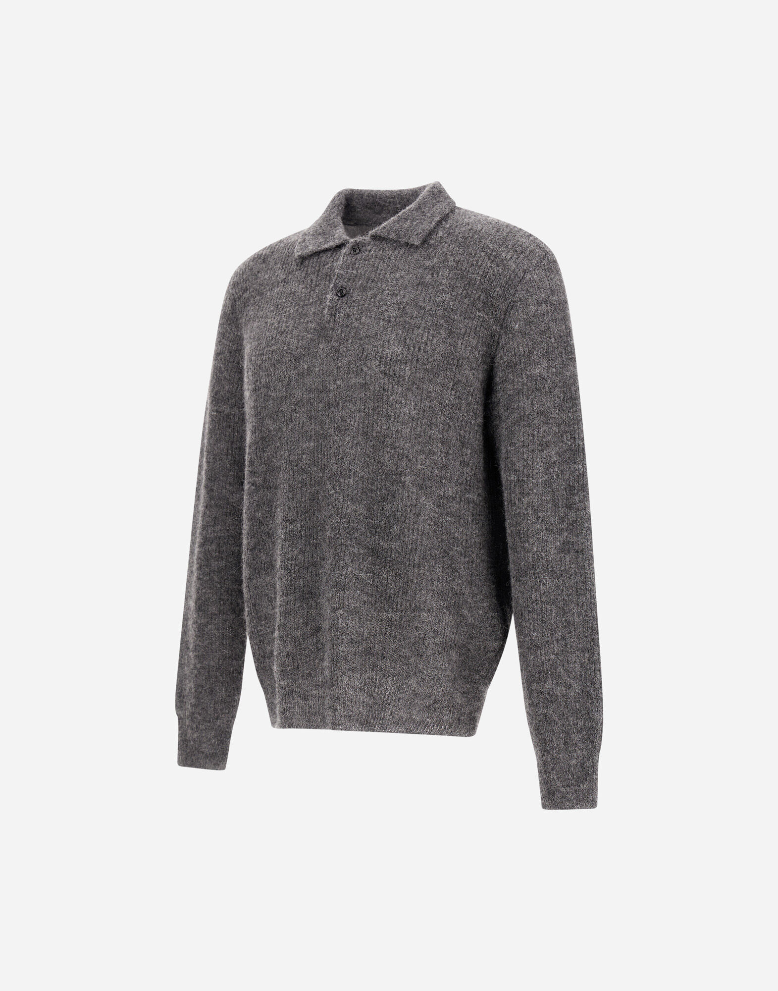POLO SHIRT IN COB STITCH ALPACA WOOL