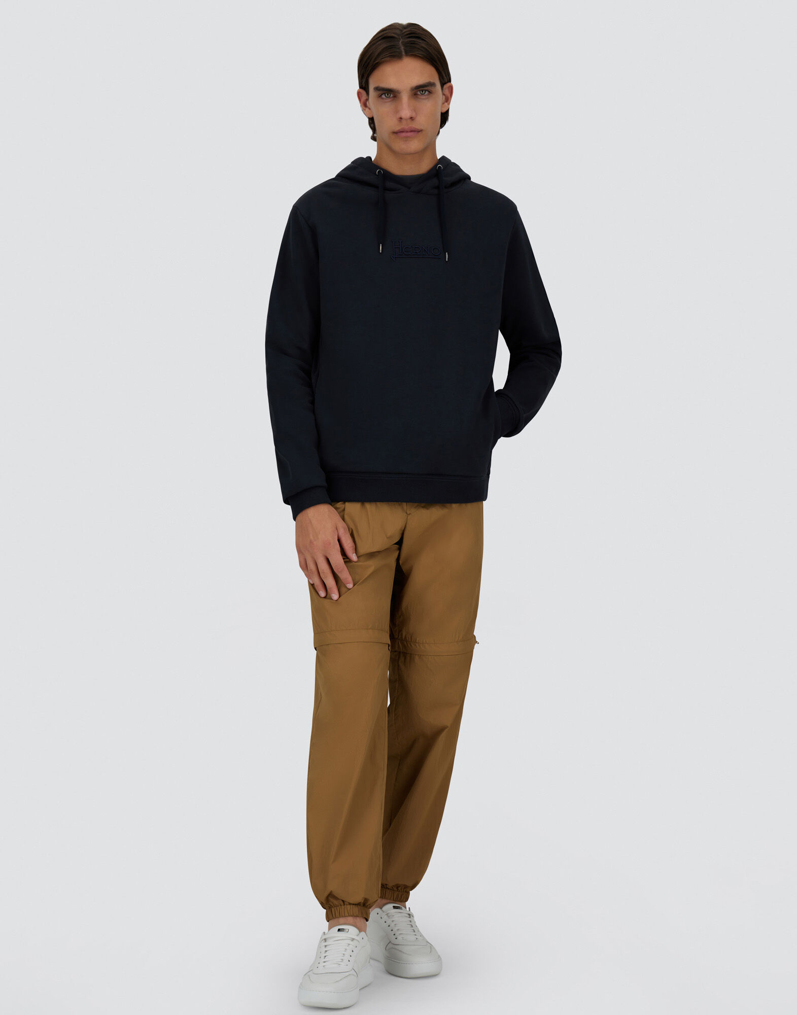 SWEATSHIRT IN COTTON SWEATER AND NYLON ULTRALIGHT