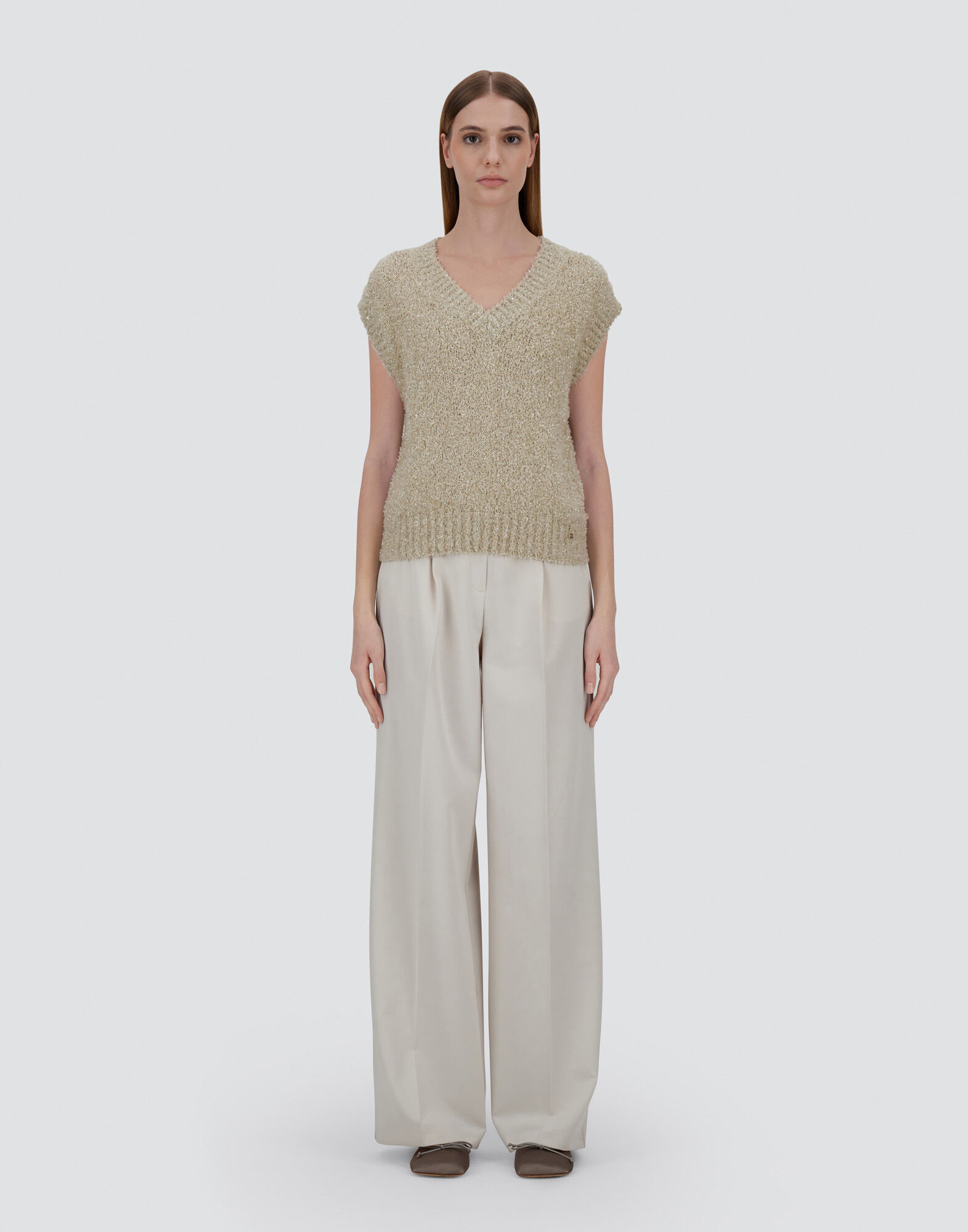VEST IN NEW PLAIN SEQUINS