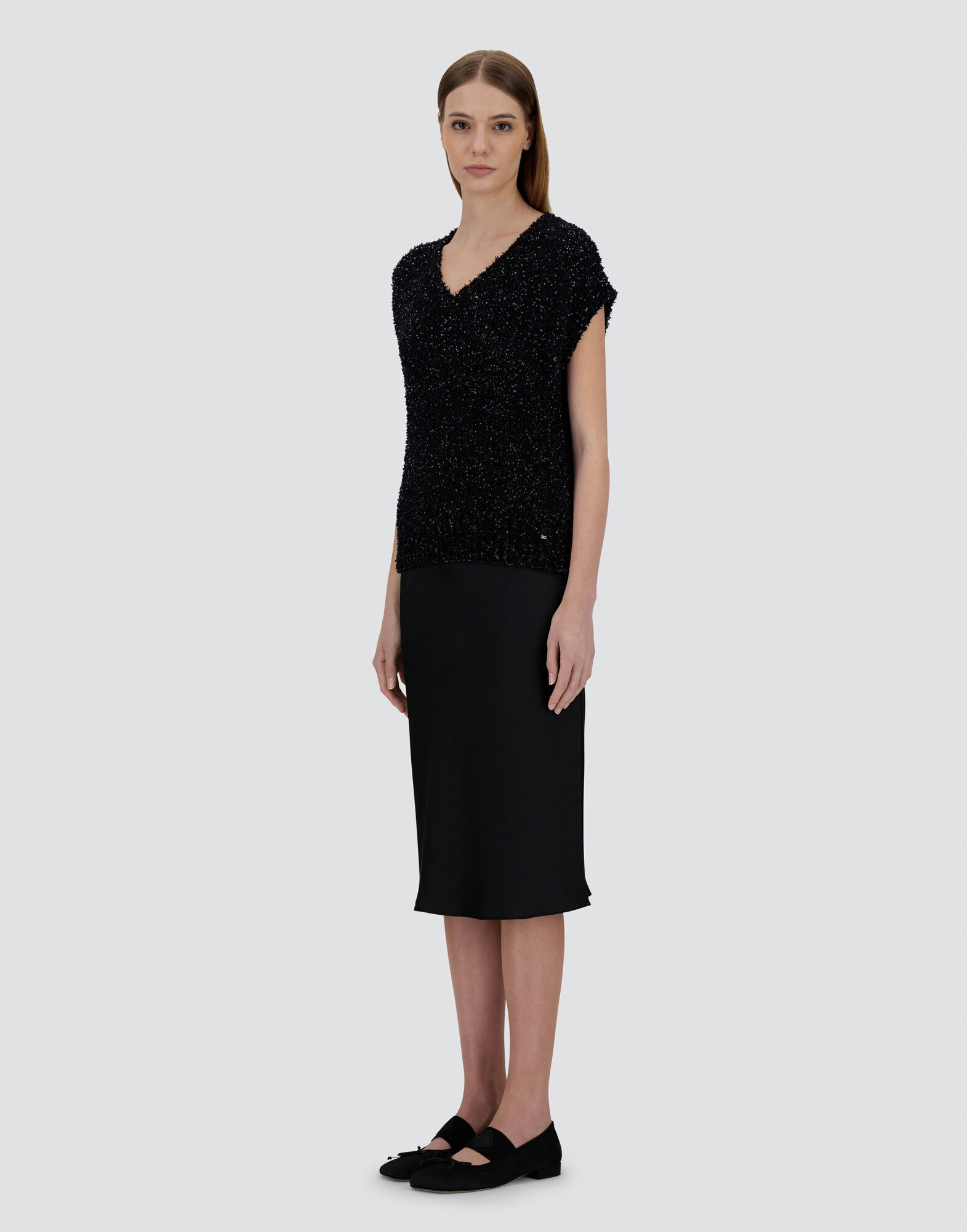 VEST IN NEW PLAIN SEQUINS