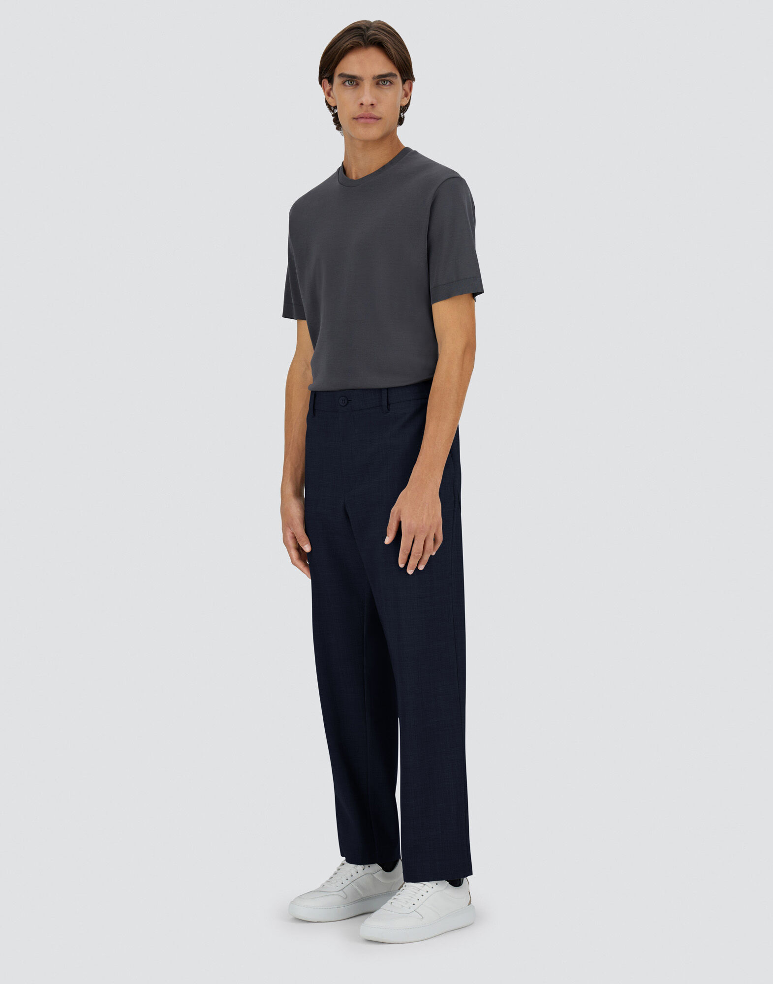 LIGHT WOOL BLEND TROUSERS