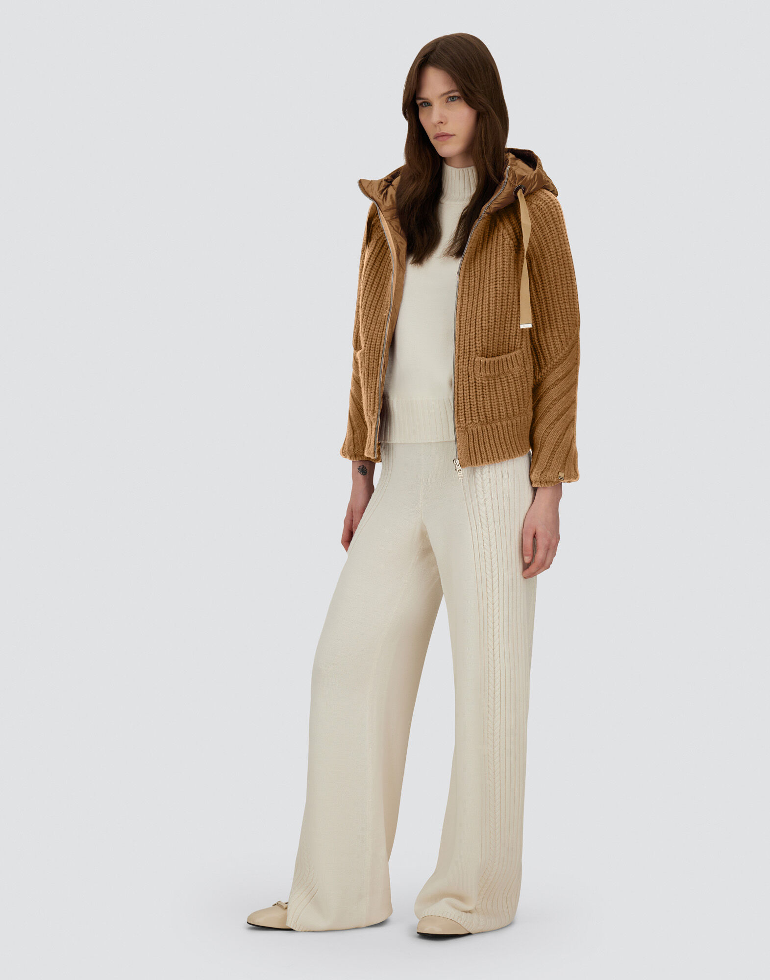 CARDIGAN IN COB STITCH WOOL AND NYLON ULTRALIGHT