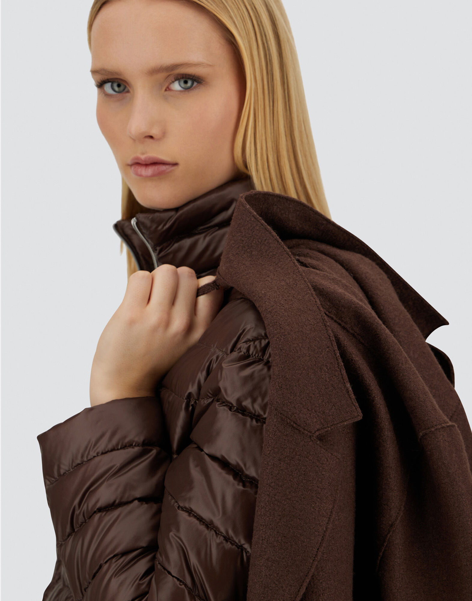 RESORT COAT IN FELTED WOOL & NYLON ULTRALIGHT