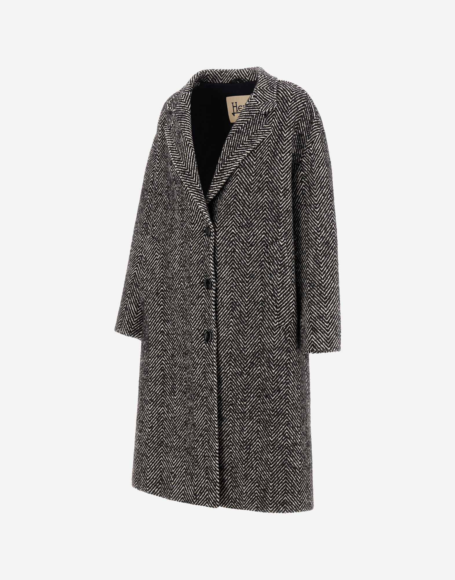 COAT IN HERRINGBONE R-WOOL