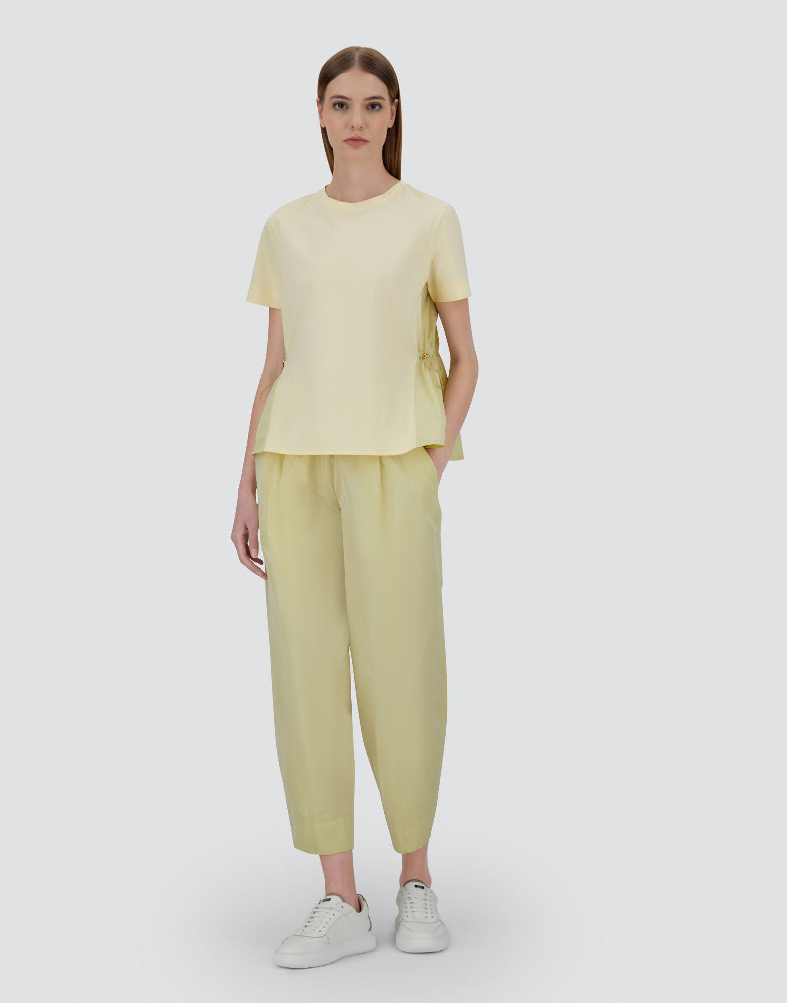 T-SHIRT IN CHIC COTTON JERSEY AND NEW TECHNO TAFFETA