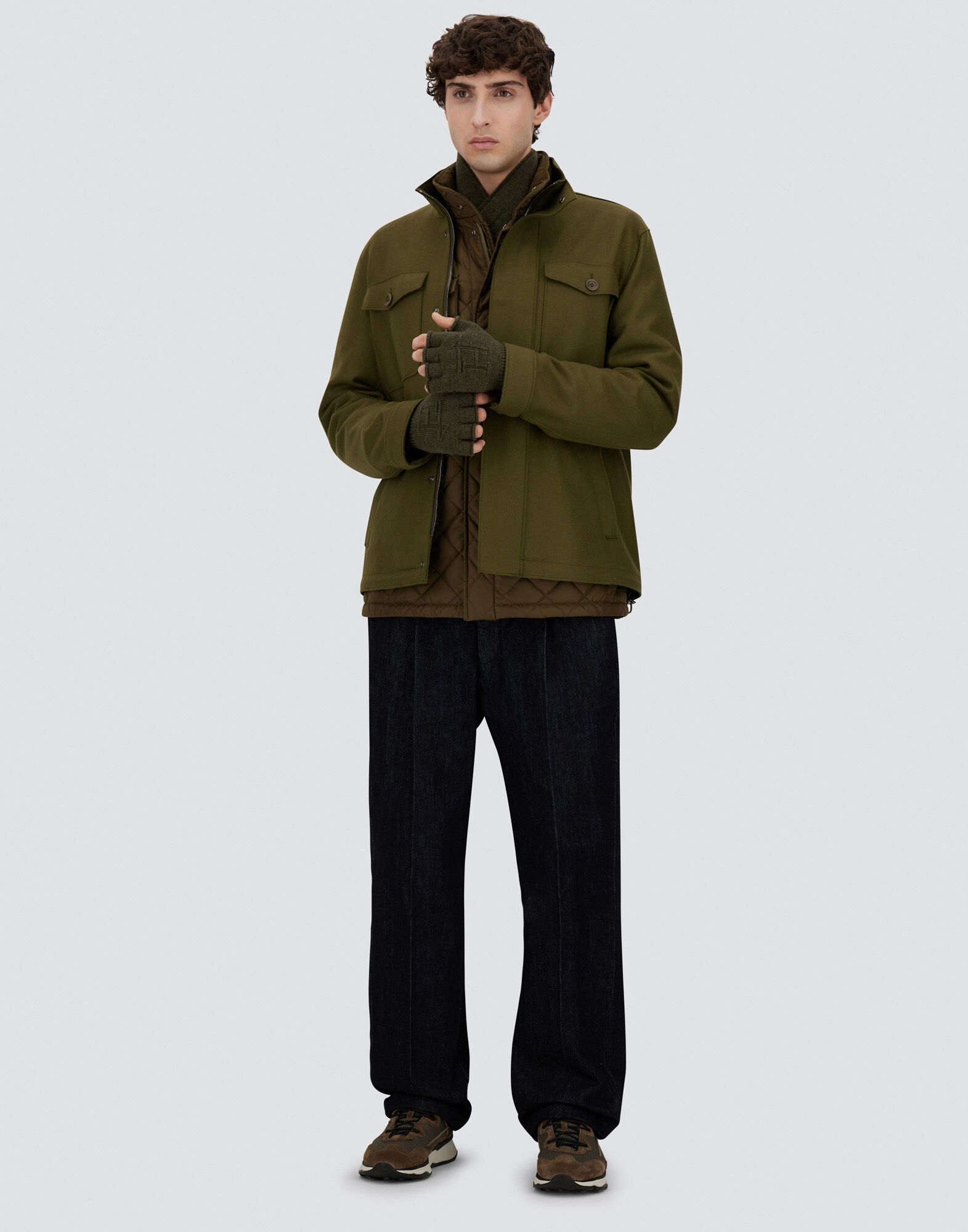 FIELD JACKET IN NYLON CHAMONIX AND WAXED TECH COTTON