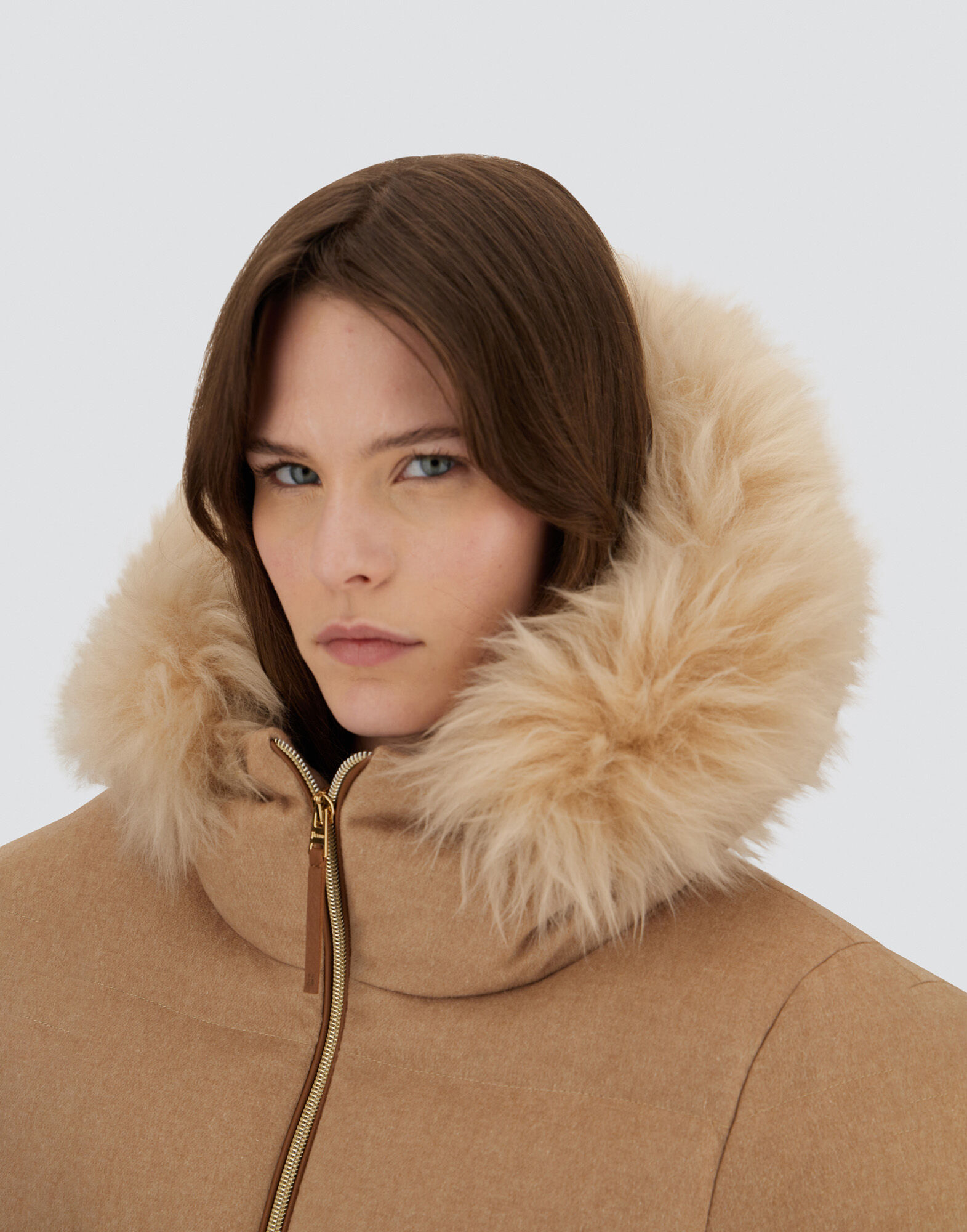 LONG JACKET IN CASHMERE, SILK AND MONOGRAM