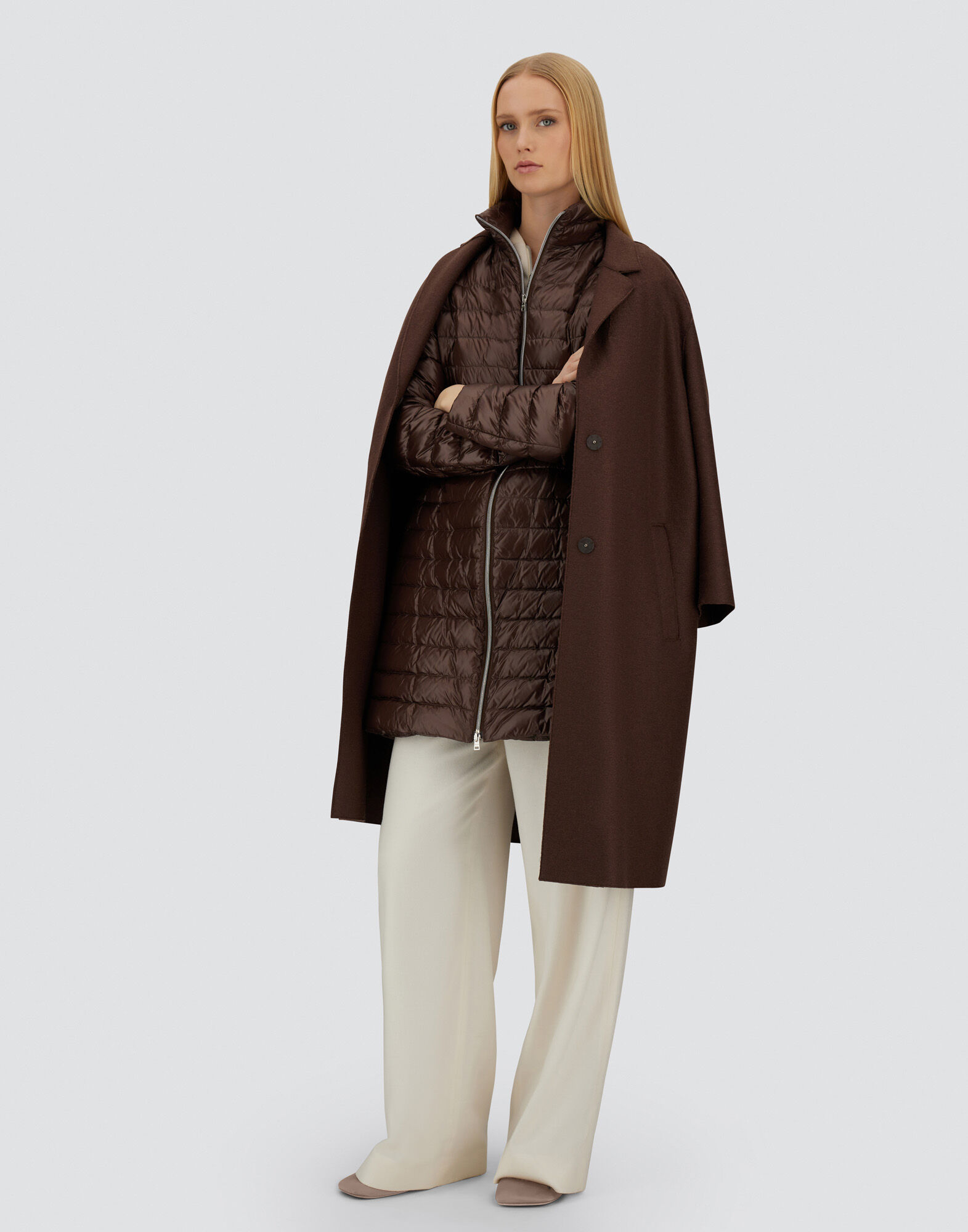RESORT COAT IN FELTED WOOL & NYLON ULTRALIGHT