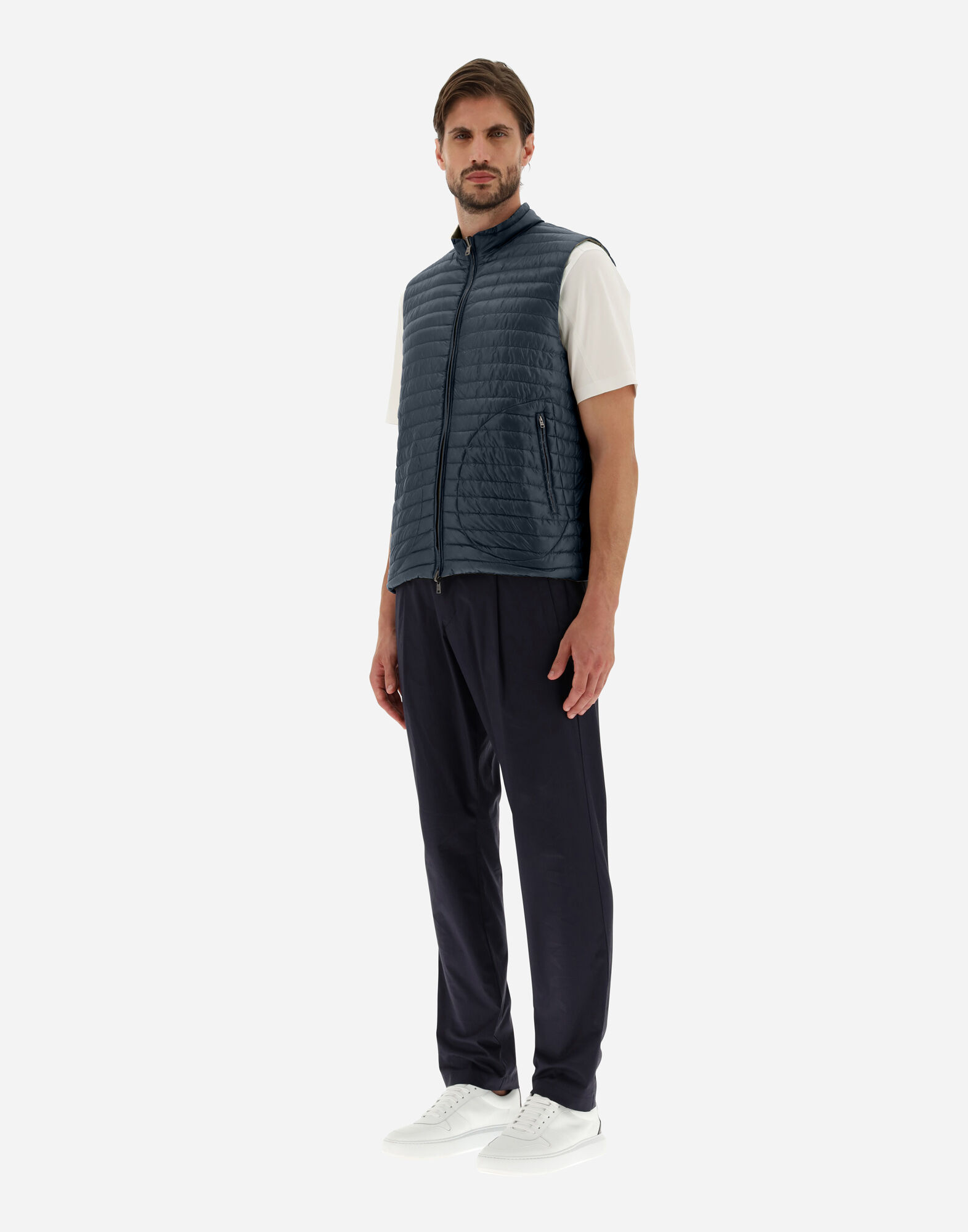 REVERSIBLE TWO-TONE WAISTCOAT IN NYLON ULTRALIGHT