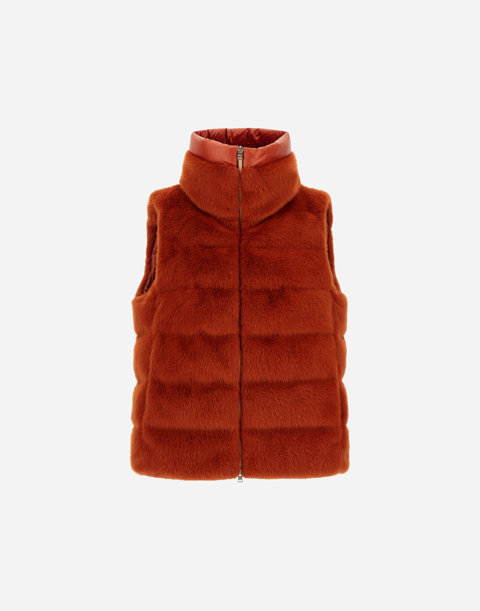VEST IN LADY ALTERNATIVE FUR AND NYLON ULTRALIGHT