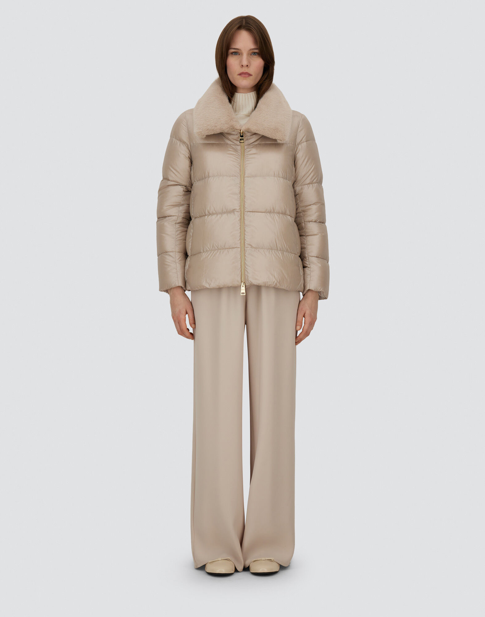 JACKET IN NYLON ULTRALIGHT AND LADY ALTERNATIVE FUR
