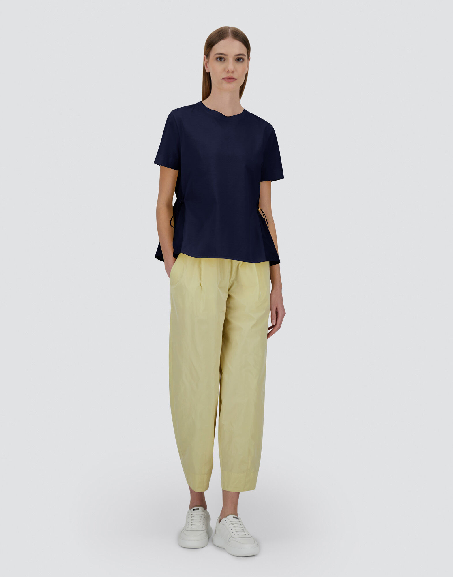 T-SHIRT IN CHIC COTTON JERSEY AND NEW TECHNO TAFFETA