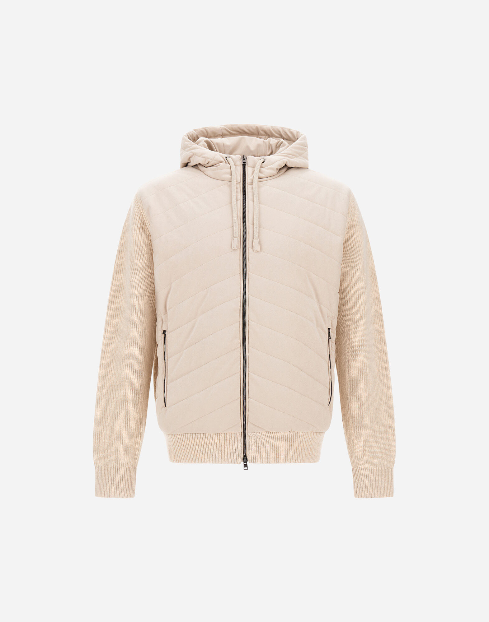 RESORT JACKET IN COB CARDED G.7 WOOL & SUEDE EFFECT