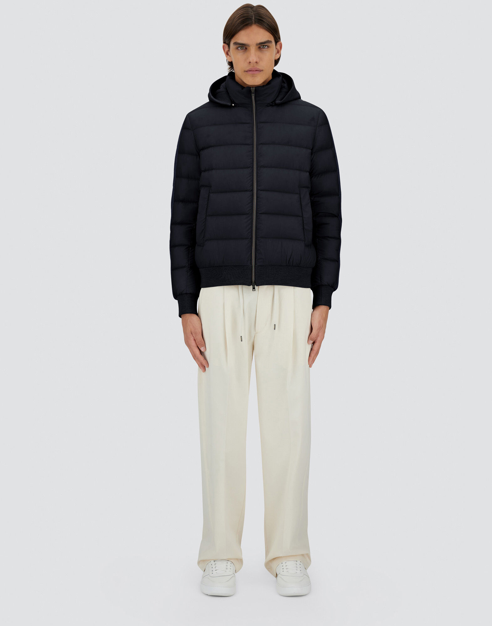 ECOAGE AND SILK CASHMERE BOMBER JACKET