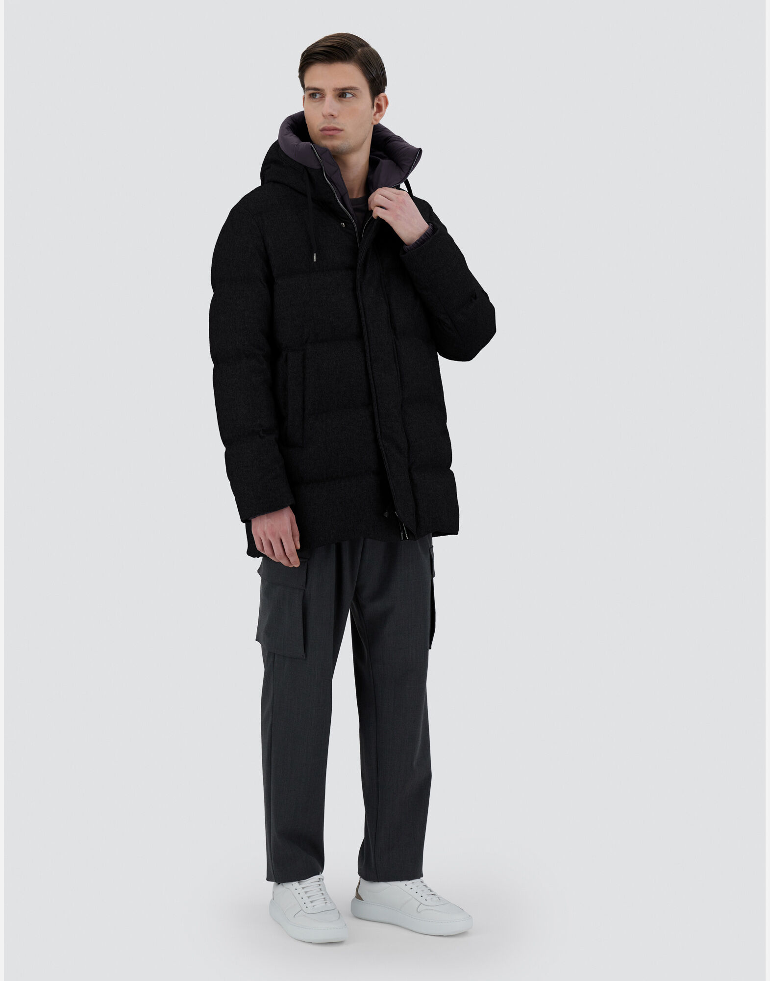 JACKET IN CASHMERE, SILK AND ECOAGE