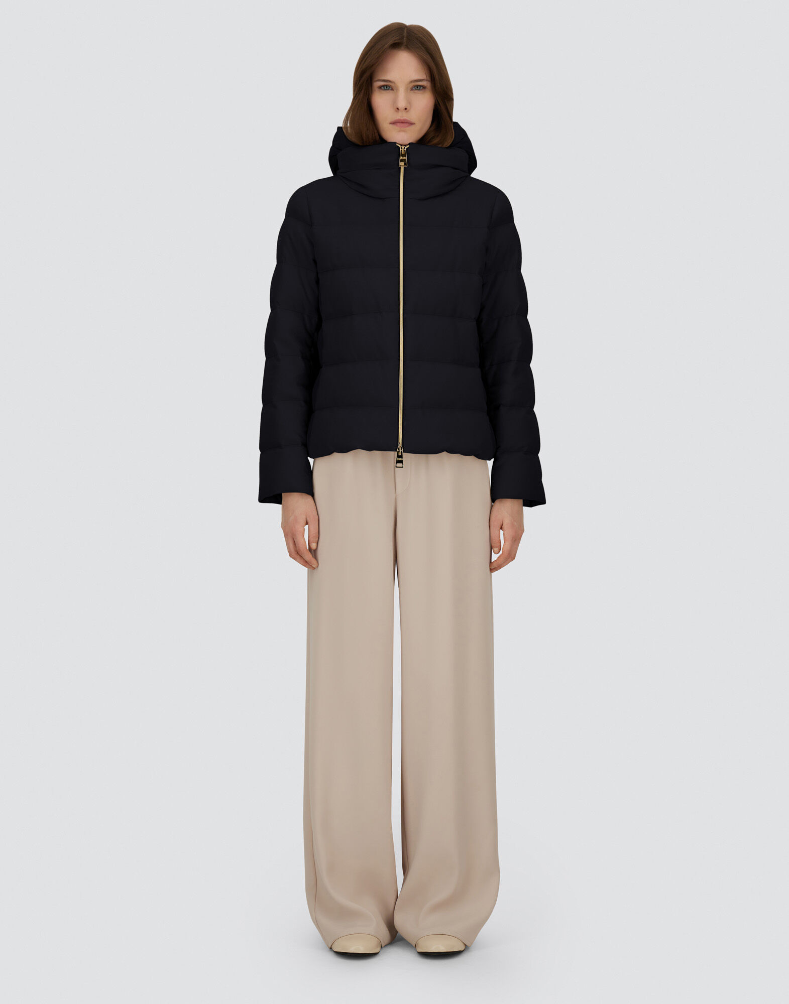 CAPE IN CASHMERE, SILK AND SATIN