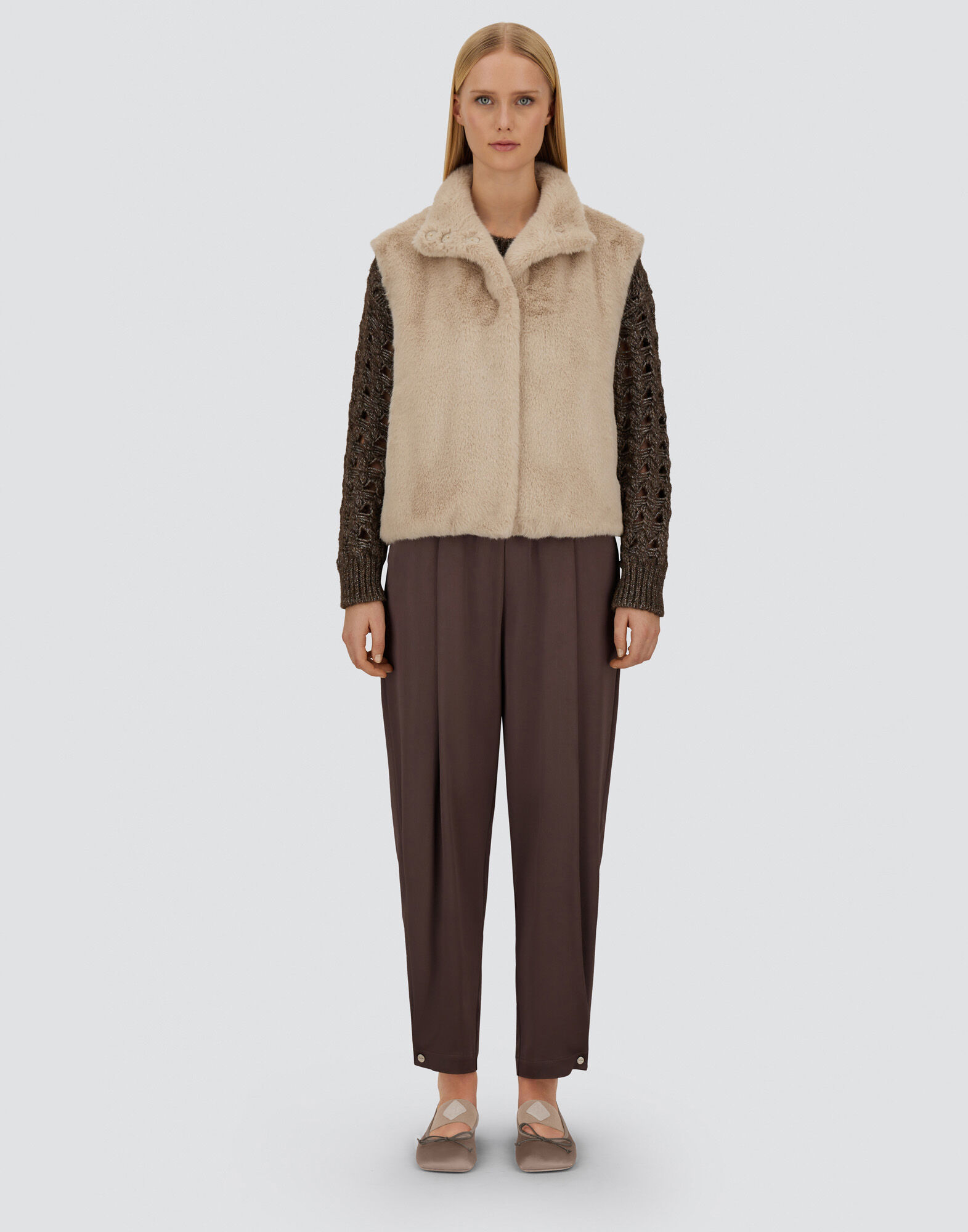 RESORT VEST IN FAUX MINK FUR
