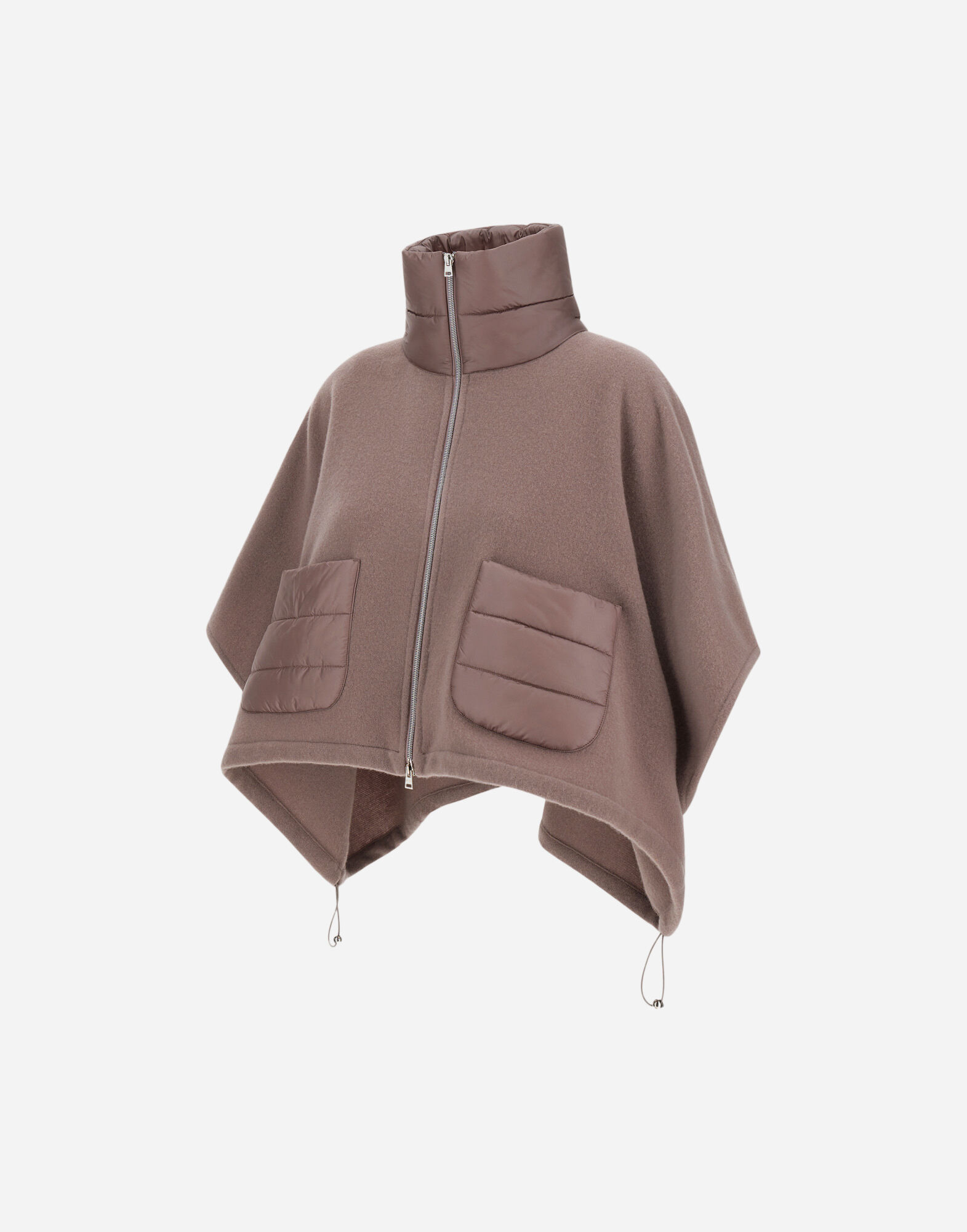 RESORT SHORT PONCHO IN WARMY CASHMERE WOOL & NYLON ULTRALIGHT