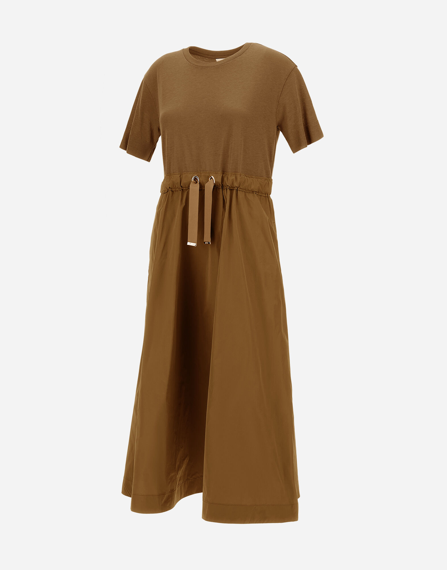 DRESS IN GLAM KNIT EFFECT AND TECHNO TAFFETA