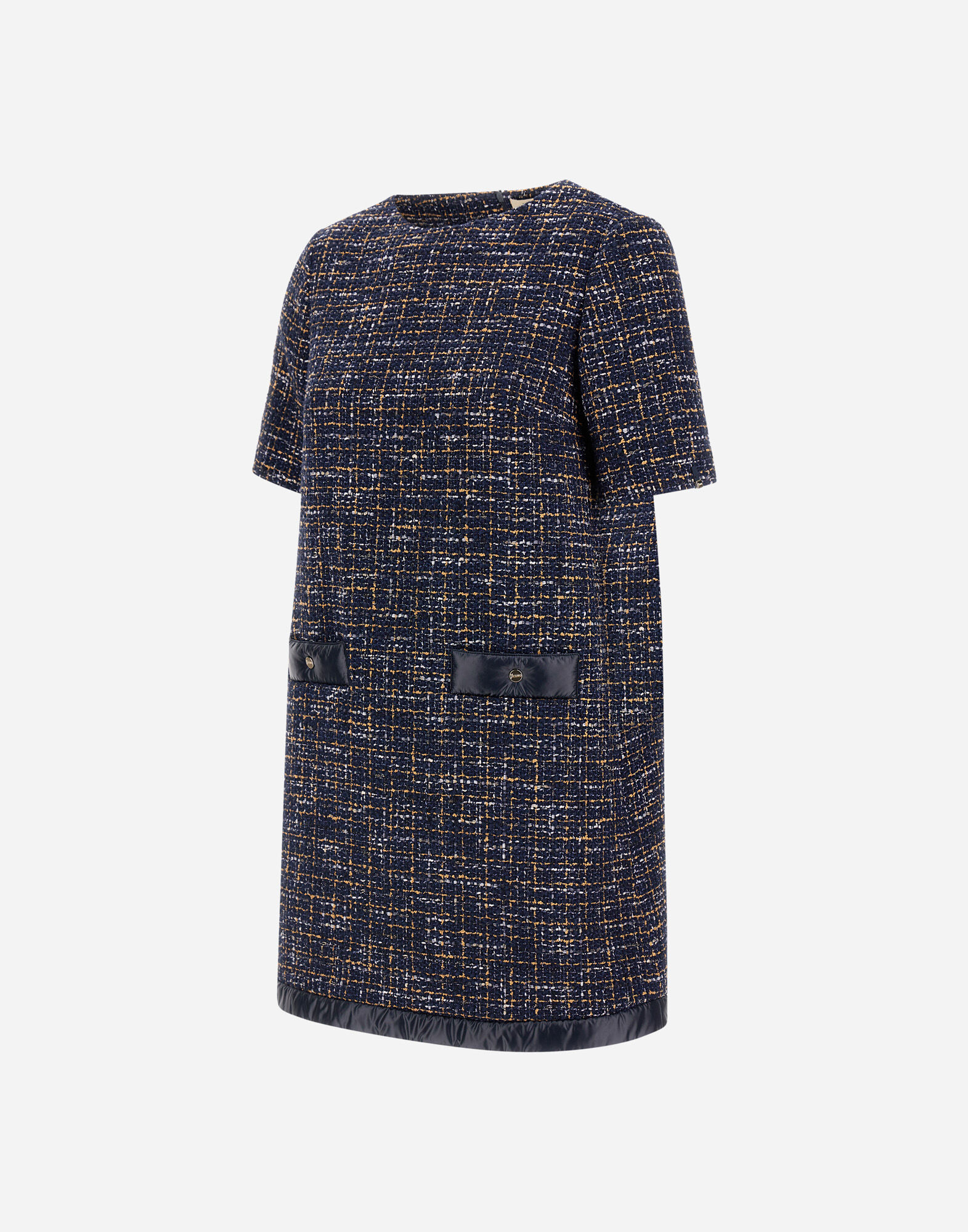 DRESS IN OPERATED TWEED AND NYLON ULTRALIGHT
