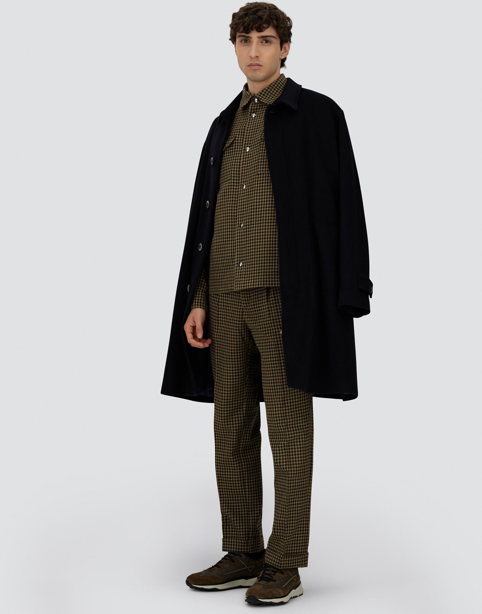 SHACKET IN HOUNDSTOOTH WOOL AND COTTON
