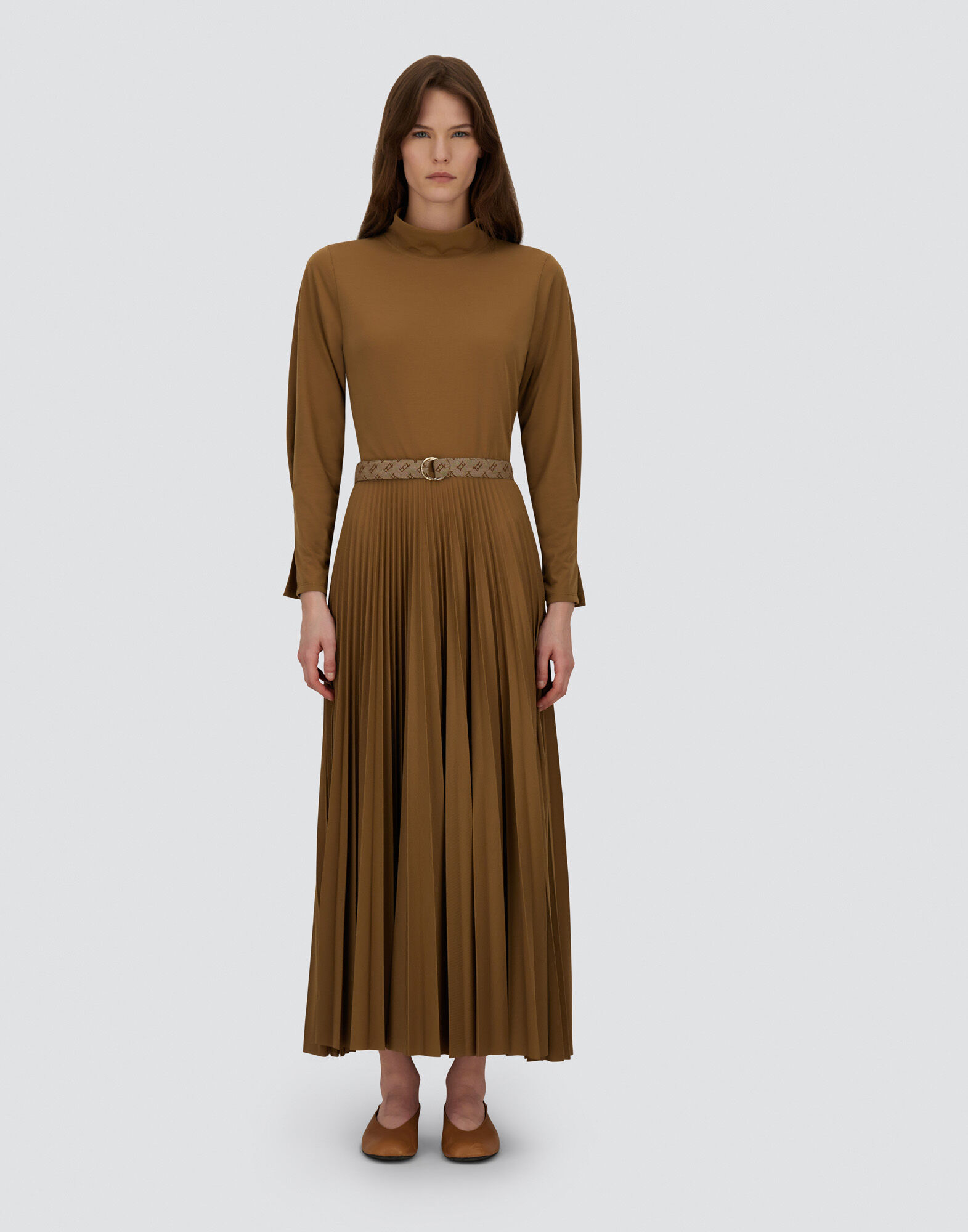 DRESS IN PLEATED JERSEY AND MONOGRAM