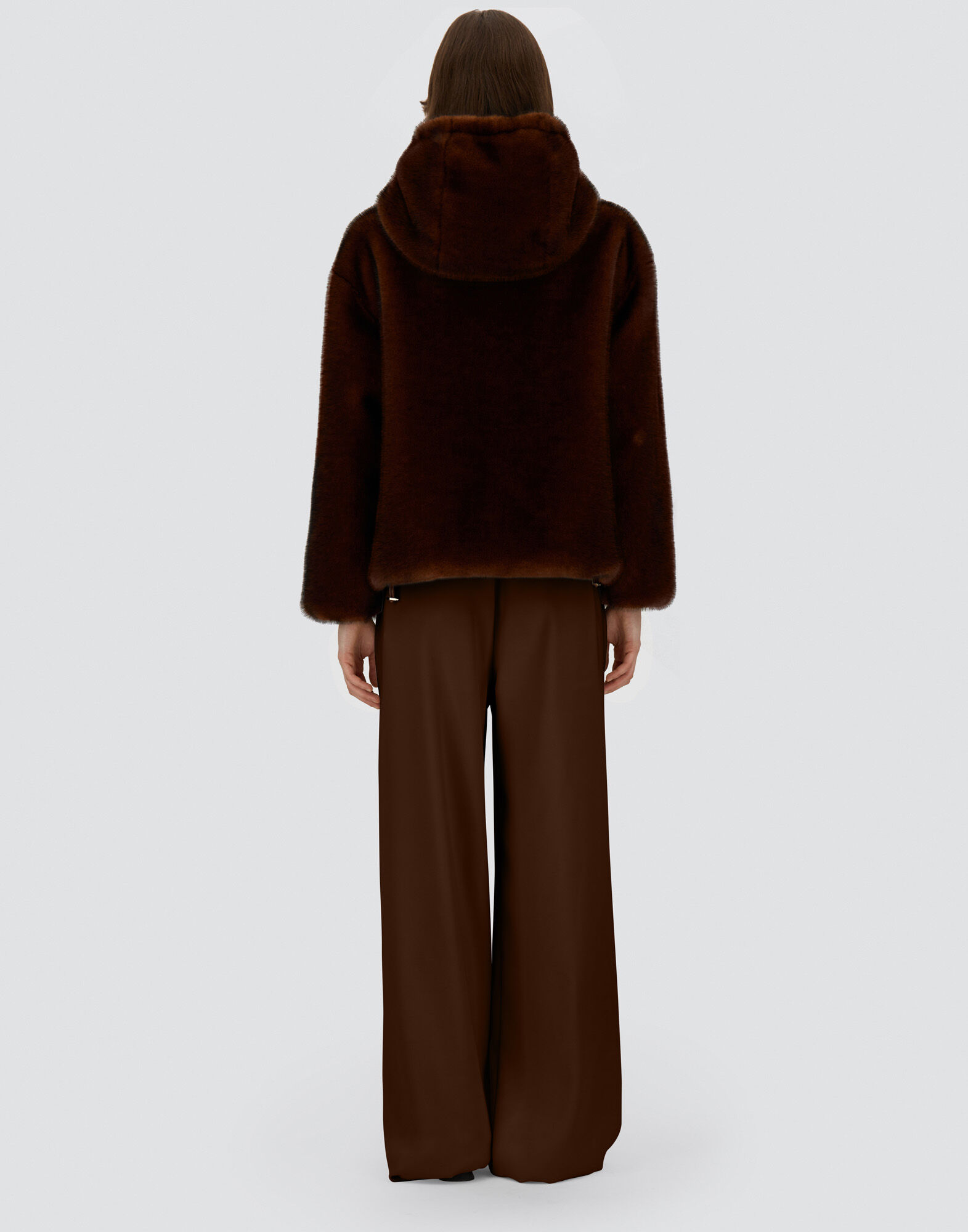 BOMBER JACKET IN MELANGE ALTERNATIVE MINK FUR
